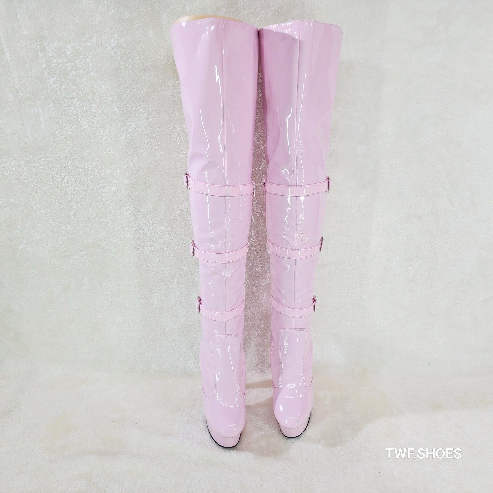 Other Delight 3018 Pink Patent OTK Over the Knee Platform Thigh Bo Size US 8 / IT 38 - 6 Thumbnail