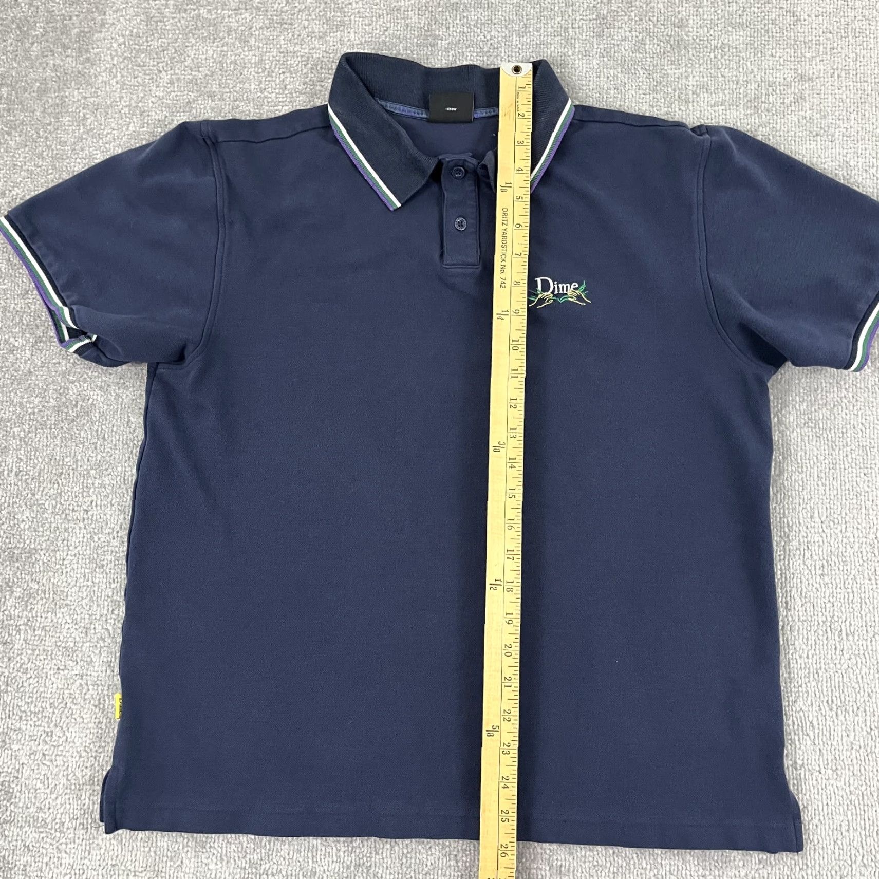 Dime DIME Polo Shirt Mens Medium Faded Blue Knit Short Sleeve Activewear Designer Size US M / EU 48-50 / 2 - 4 Thumbnail