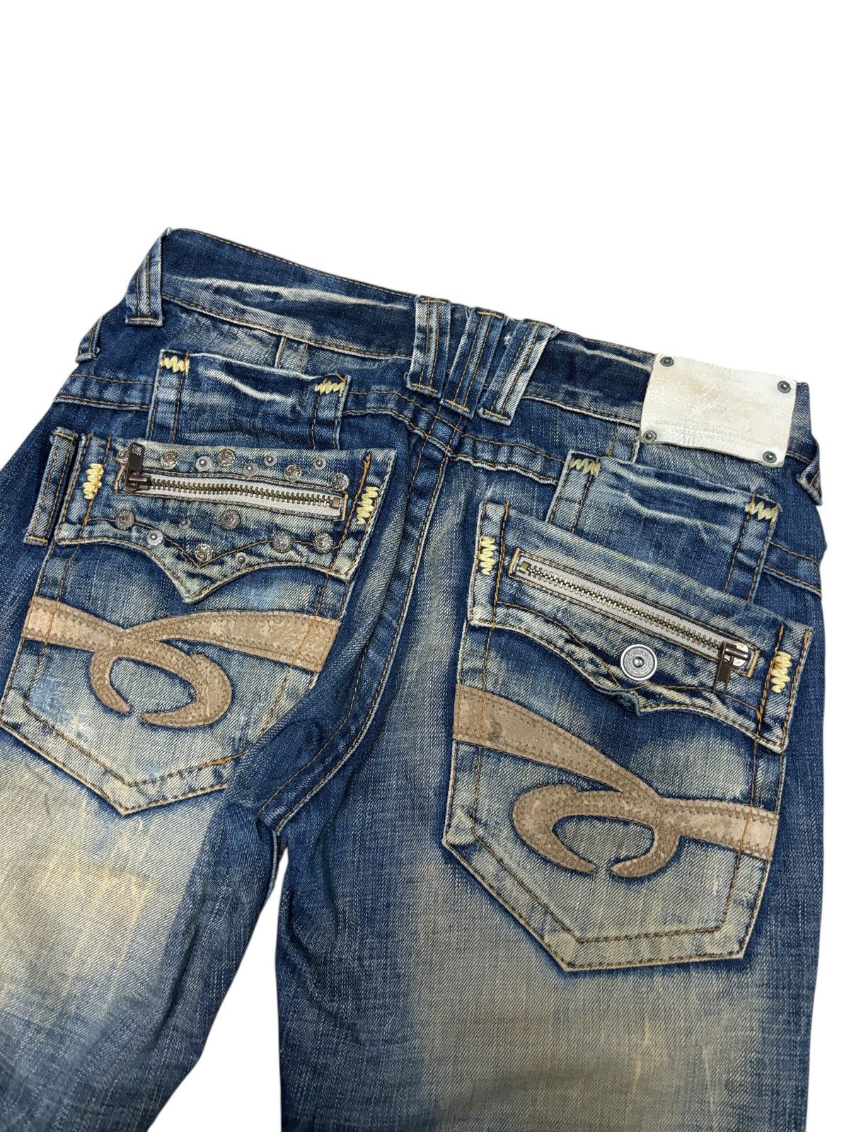 Japanese Brand Y2K Red Pepper Distressed Straight Denim Jeans Size US 31 - 3 Thumbnail