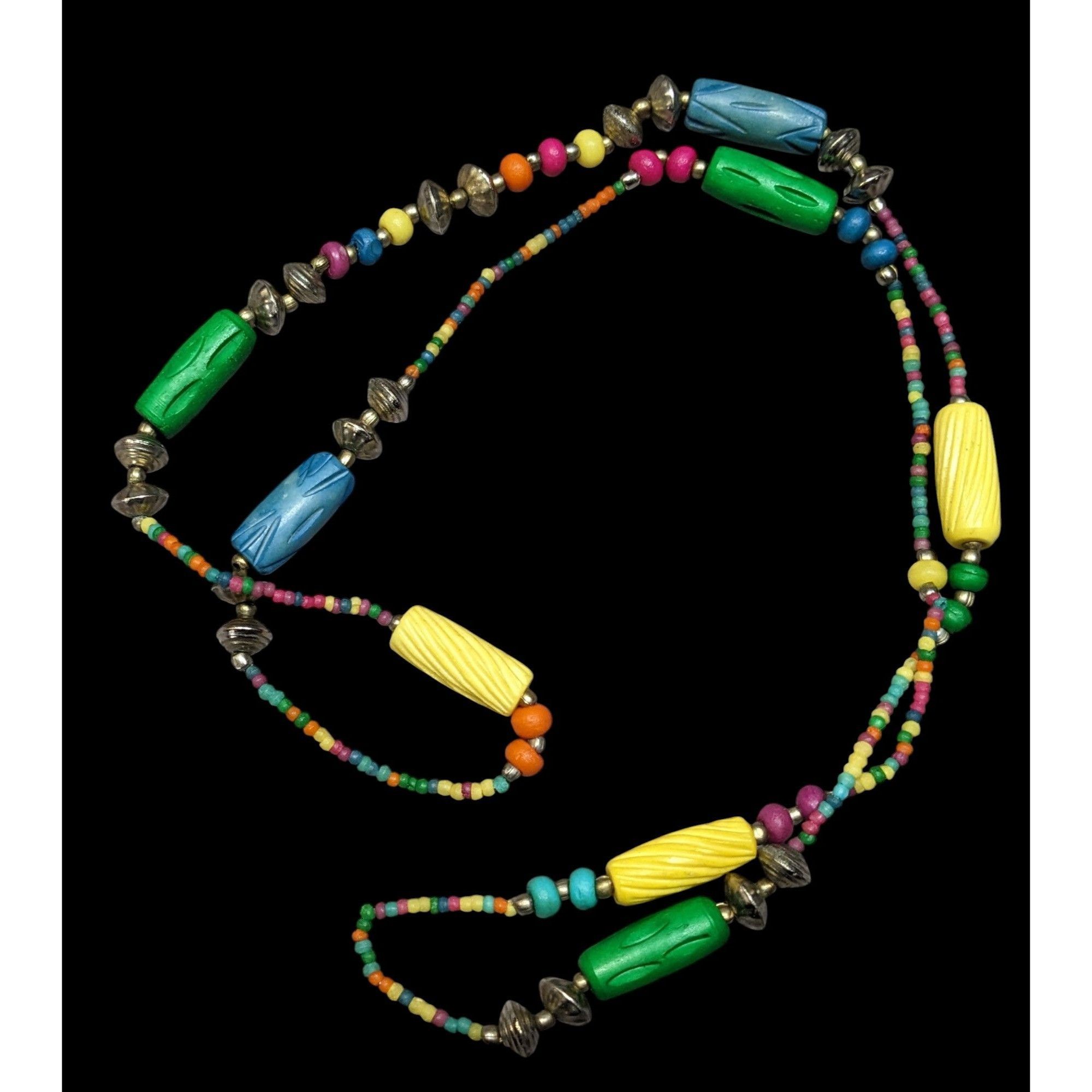 Other Vintage Retro Rainbow Handmade Beaded Necklace Size ONE SIZE - 1 Thumbnail