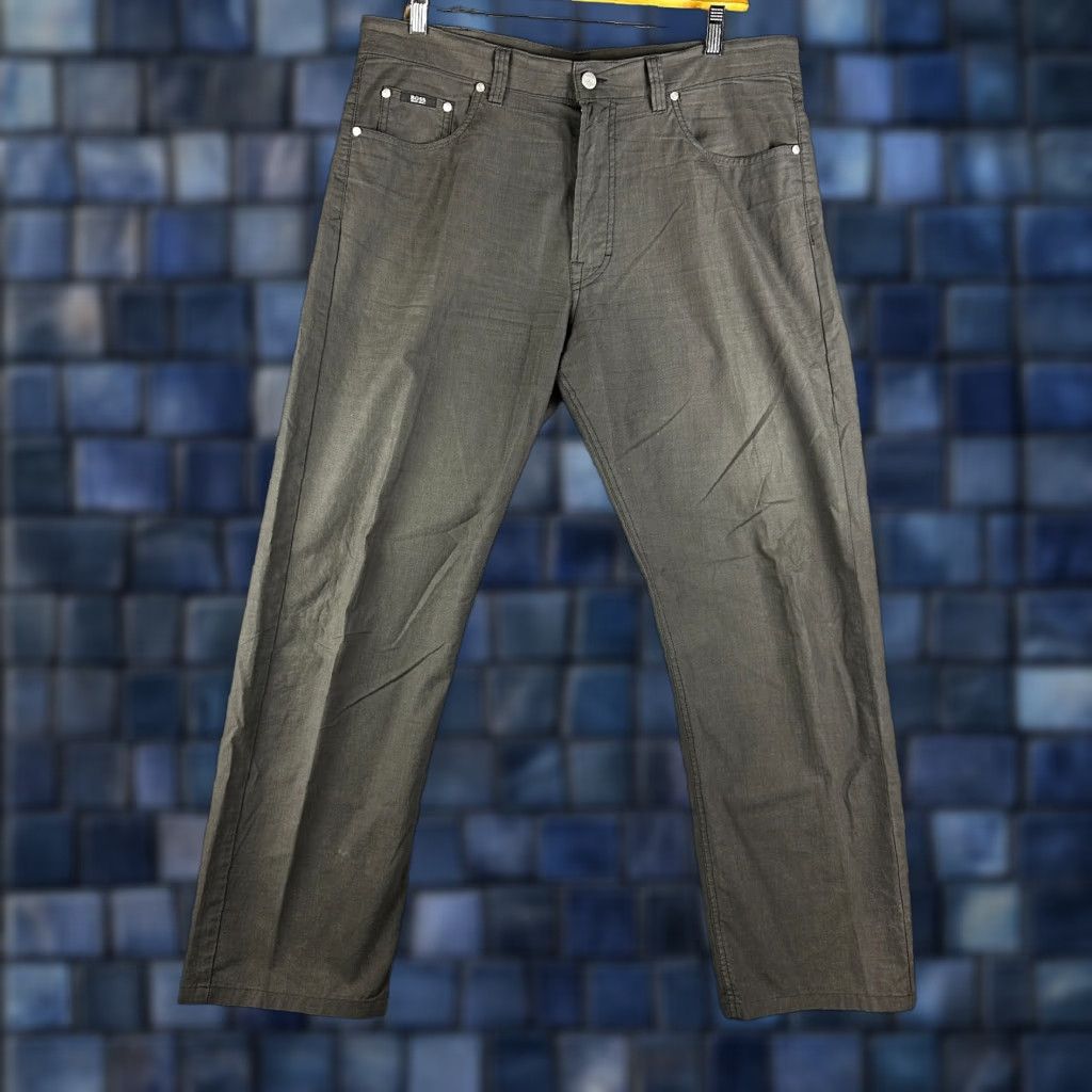 Vintage Hugo Boss Pants Mens 38 Alabama Gray Cotton Flat Front Pockets Straight Chino Size US 38 / EU 54 - 1 Thumbnail