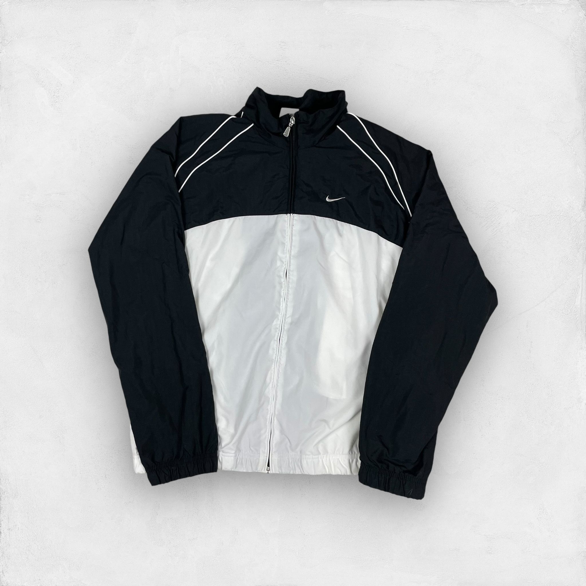 Nike Black White Full Zip store Track Jacket