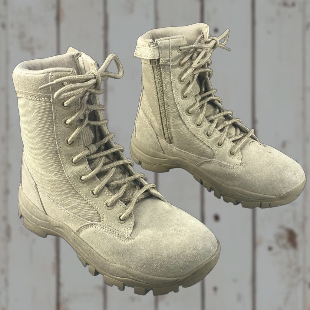 Vintage Response Gear Mens 9 RG Tactical 1080 Suede Desert Tan 8" Combat Boot Side Zip Mens Boots Tan 9 Size US 8 / EU 41 - 1 Thumbnail