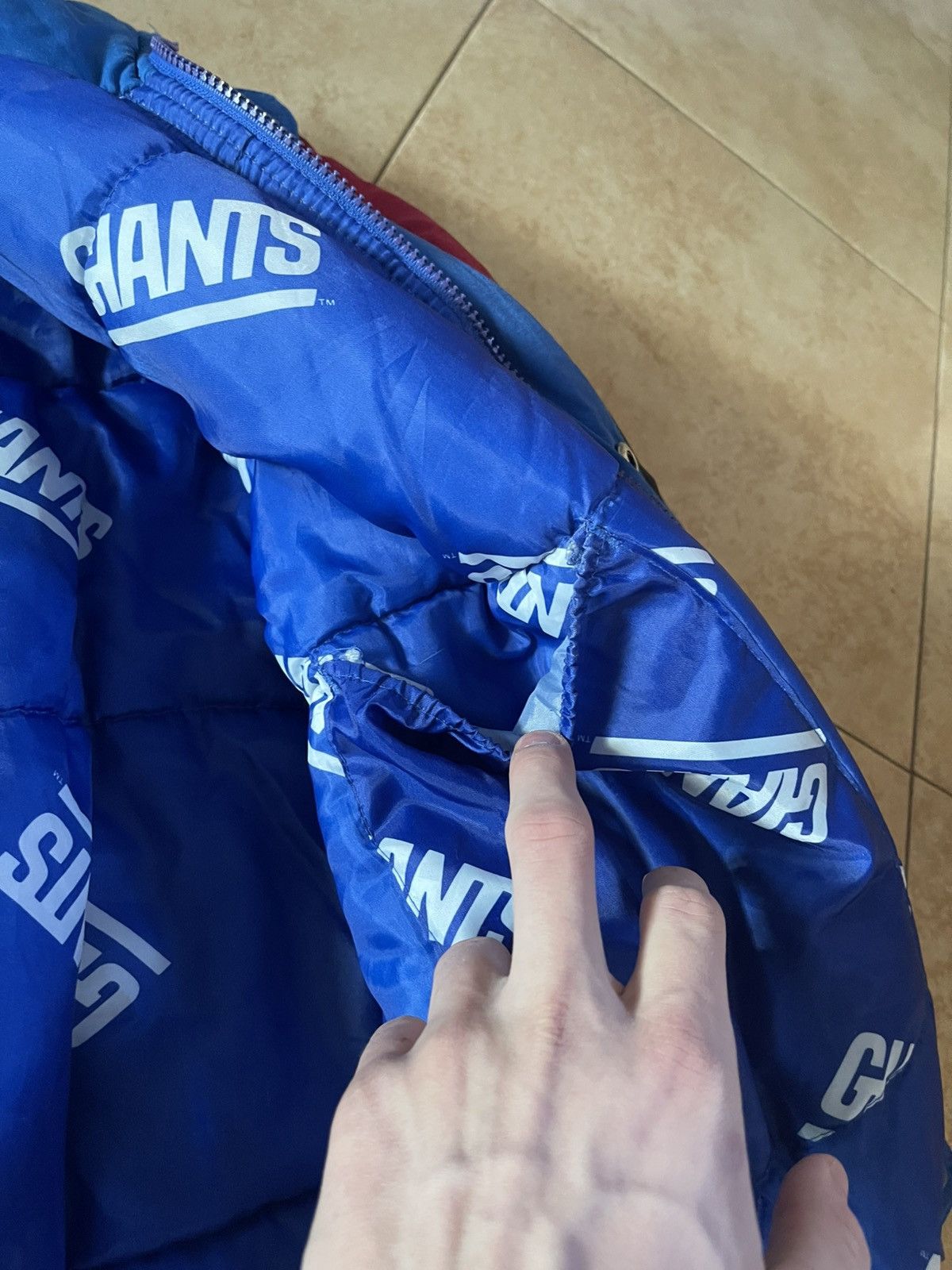 NFL × Vintage Vintage NFL GIANTS bomber jacket 90s 80s Size US M / EU 48-50 / 2 - 14 Thumbnail