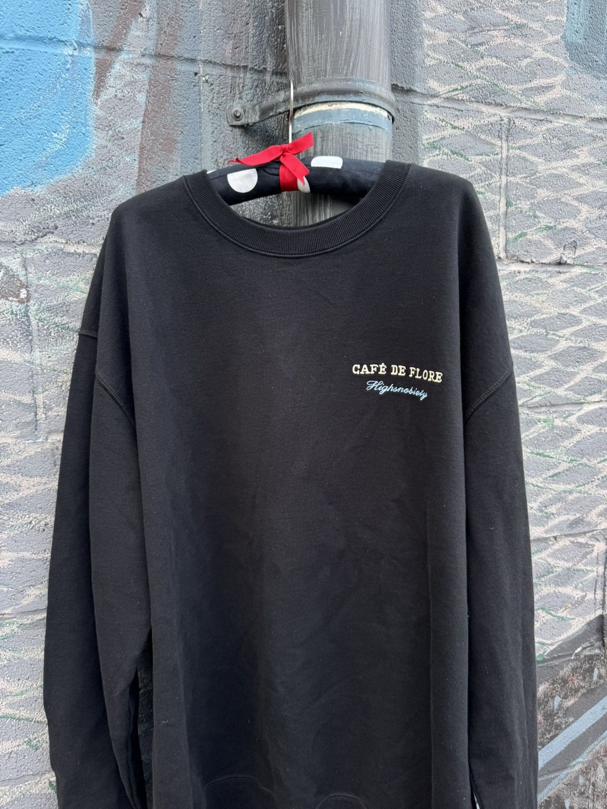 Highsnobiety X Café De Flore Crewneck Sweatshirt in Black, Men's (Size Xxl) — image 4 of 5