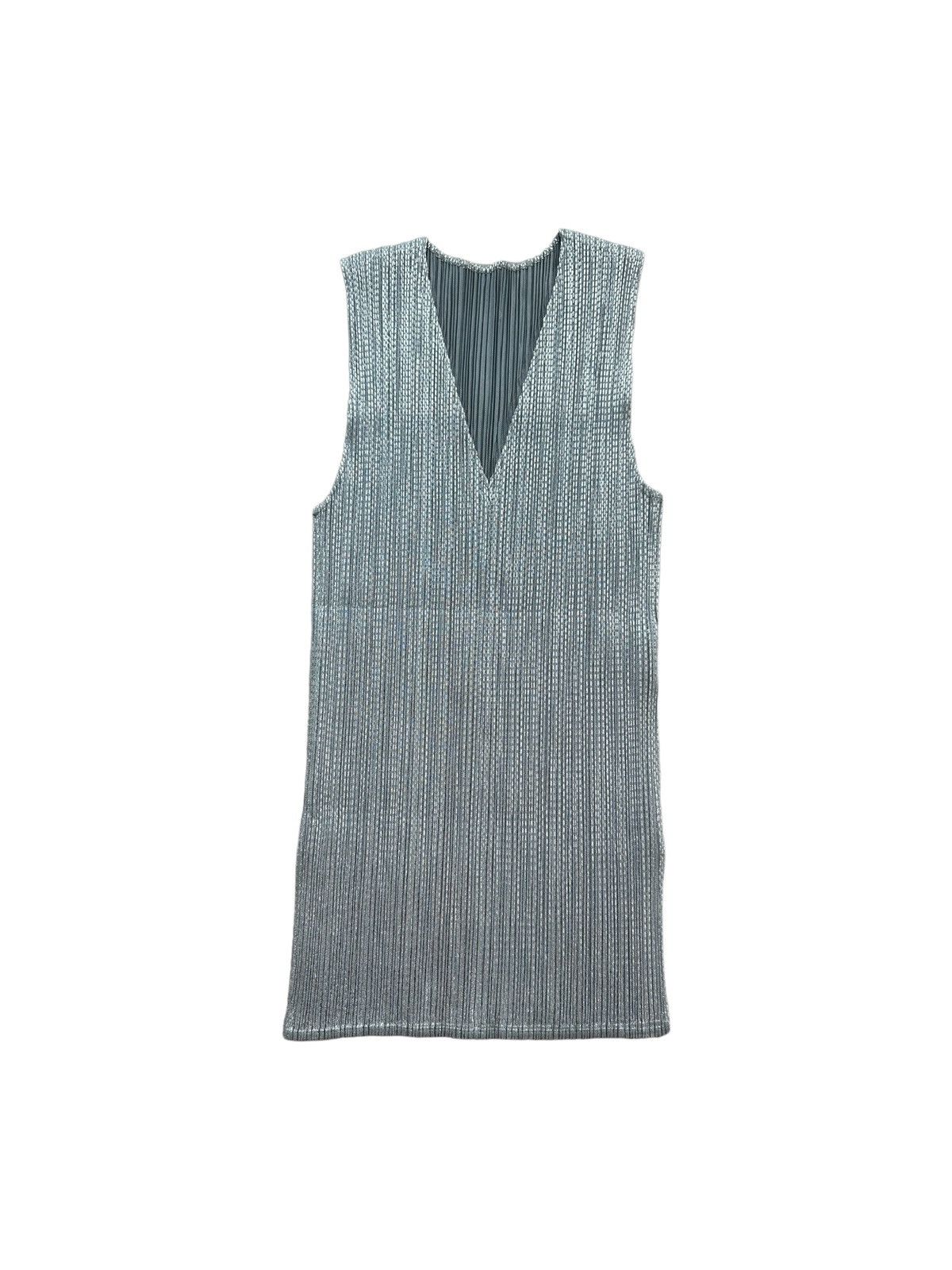 image of 1998 Pleats Please Issey Miyake Metallic Silver Tank, Women's