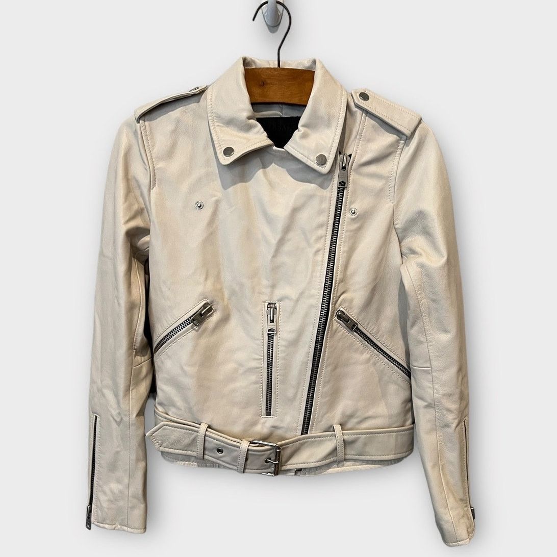 Allsaints AllSaints Belfern Leather Biker Jacket Size US/4 Size S / US 4 / IT 40 - 2 Thumbnail