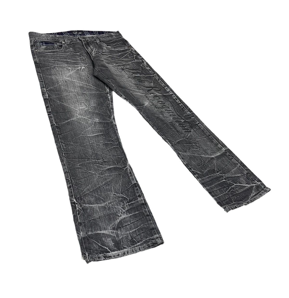 If Six Was Nine Wild Life Japan Spellout Jeans Hysteric Style Size US 35 - 3 Thumbnail