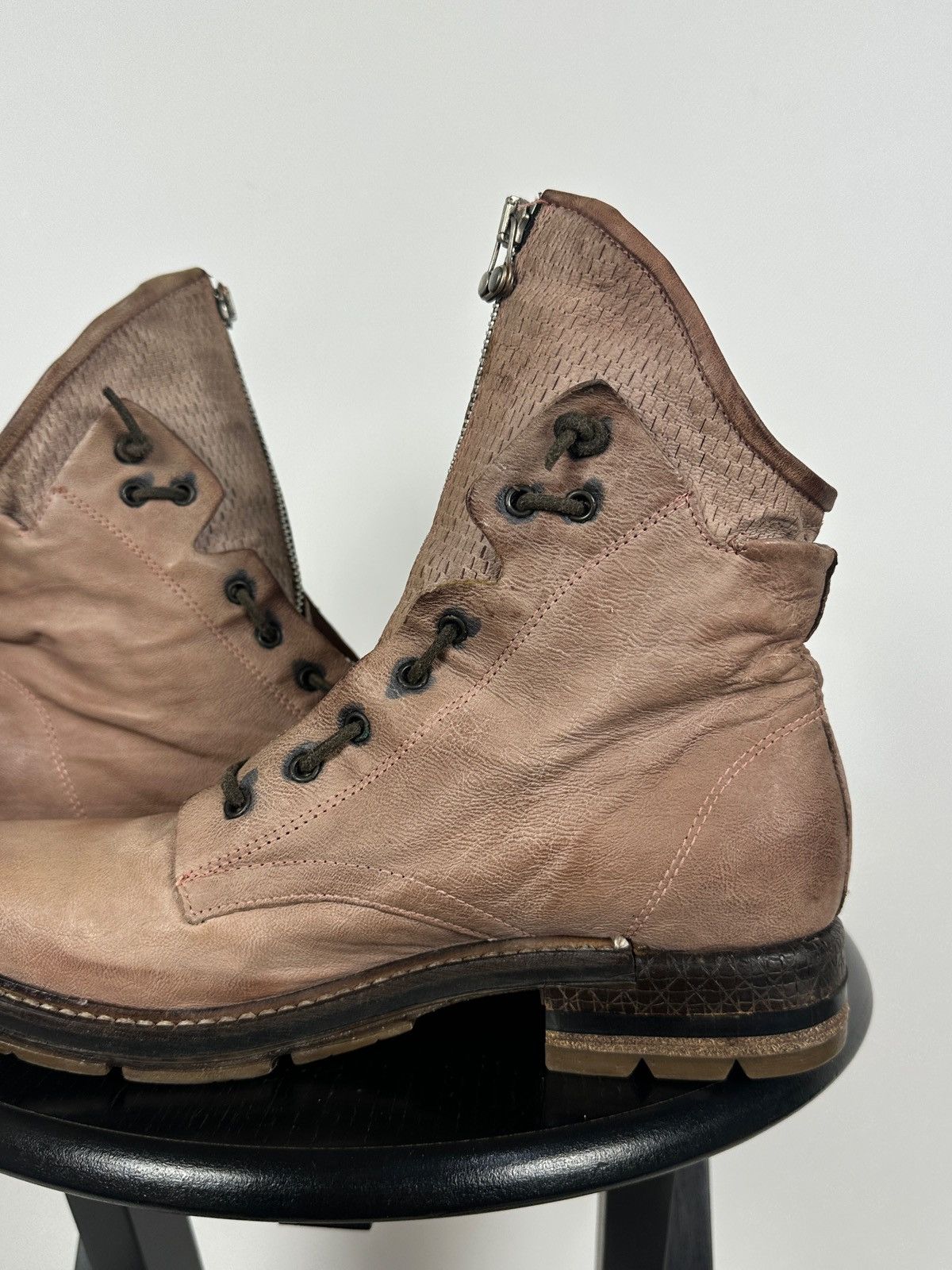 A.S.98 A.S.98. Airstep Leather Front Zip Biker Combat Ankle Boots Size US 10 / IT 40 - 20 Thumbnail