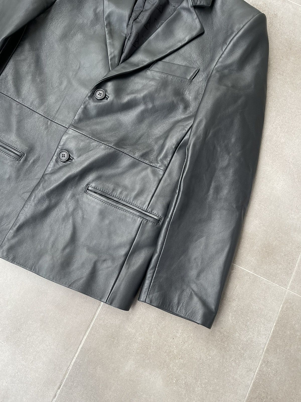 Han Kjobenhavn !DS! FW22 Han Kjobenhavn Black Leather Blazer Jacket Size 36R - 10 Thumbnail