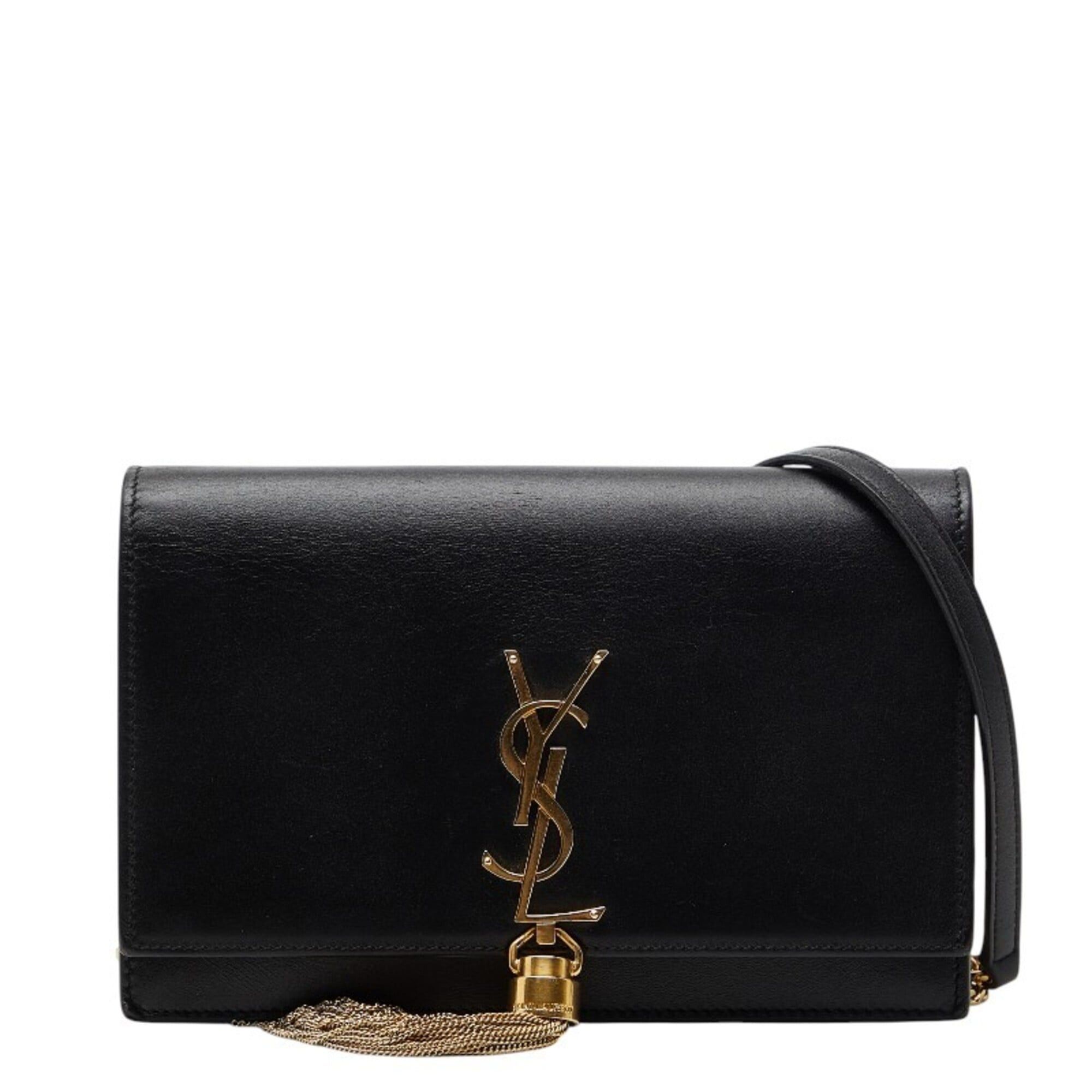 Saint Laurent Paris Saint Laurent YSL Logo Tassel Chain Wallet Shoulder Bag 452159 Black Leather Women's SAINT LAURENT Size ONE SIZE - 1 Thumbnail