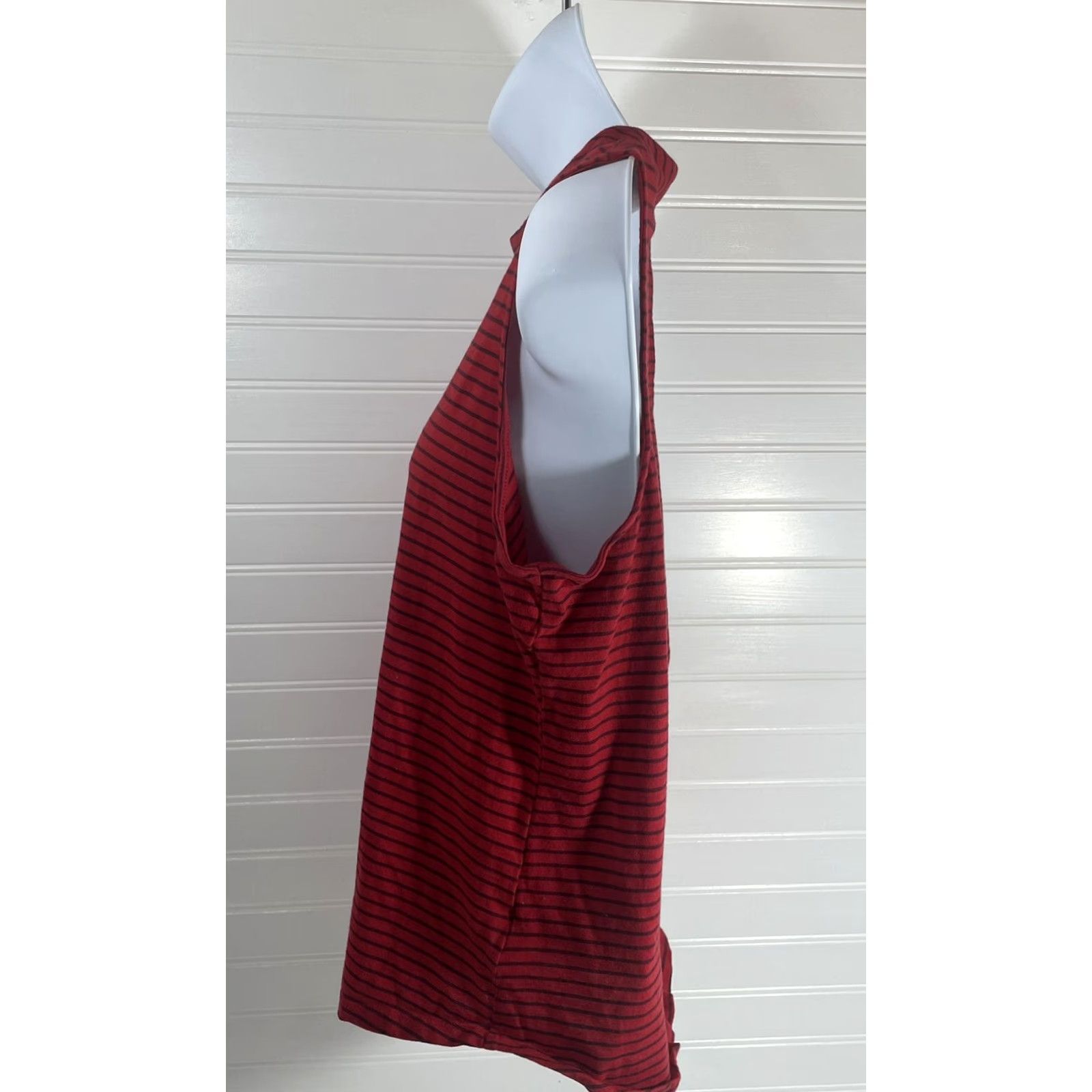 Old Navy Old Navy Tank Top Women Small Mock Neck Red Black Striped Style#480720-03 Size S / US 4 / IT 40 - 5 Thumbnail