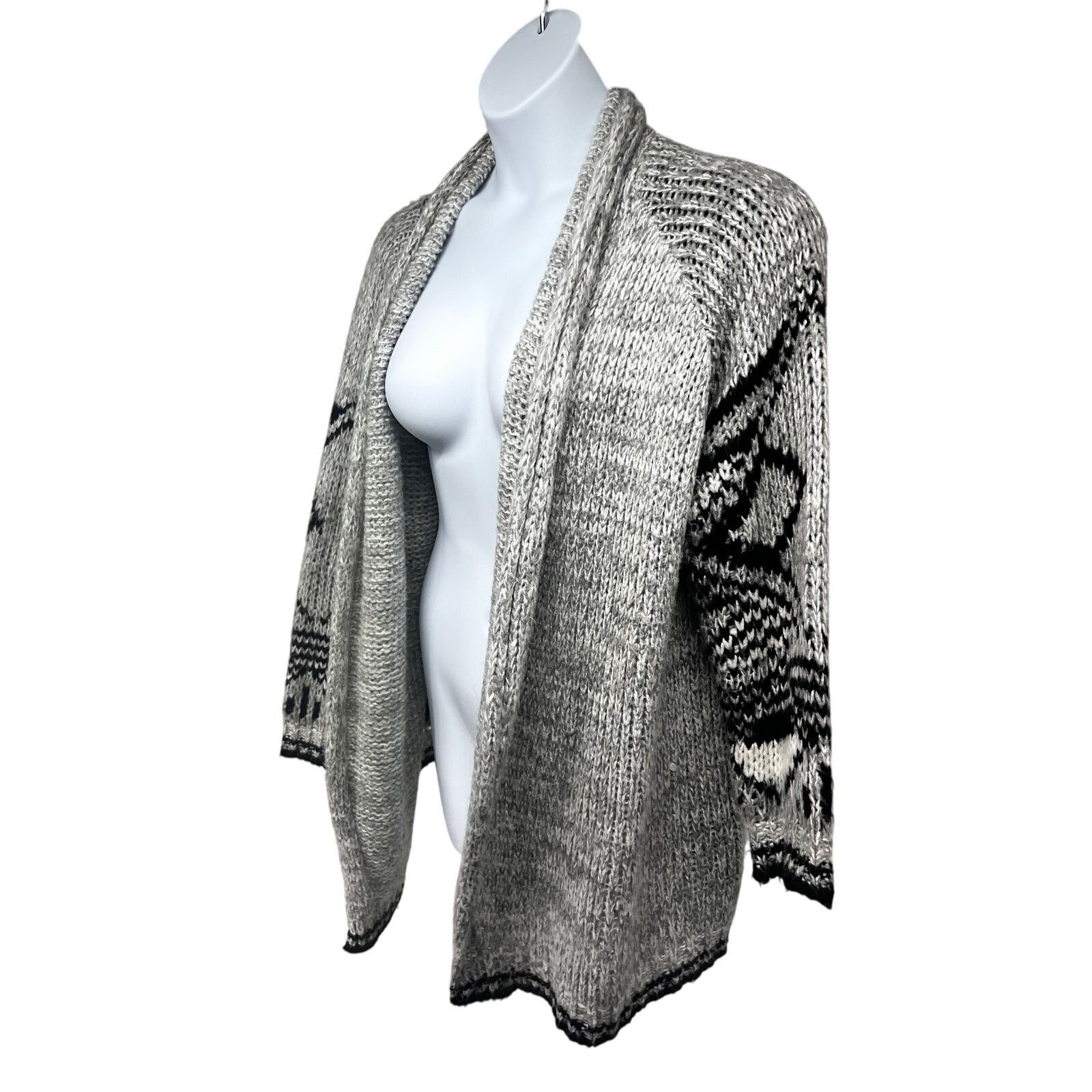 Anthropologie Anthropologie Gray Open Long Chunky Cardigan Sweater 1X Size XL / US 12-14 / IT 48-50 - 5 Thumbnail