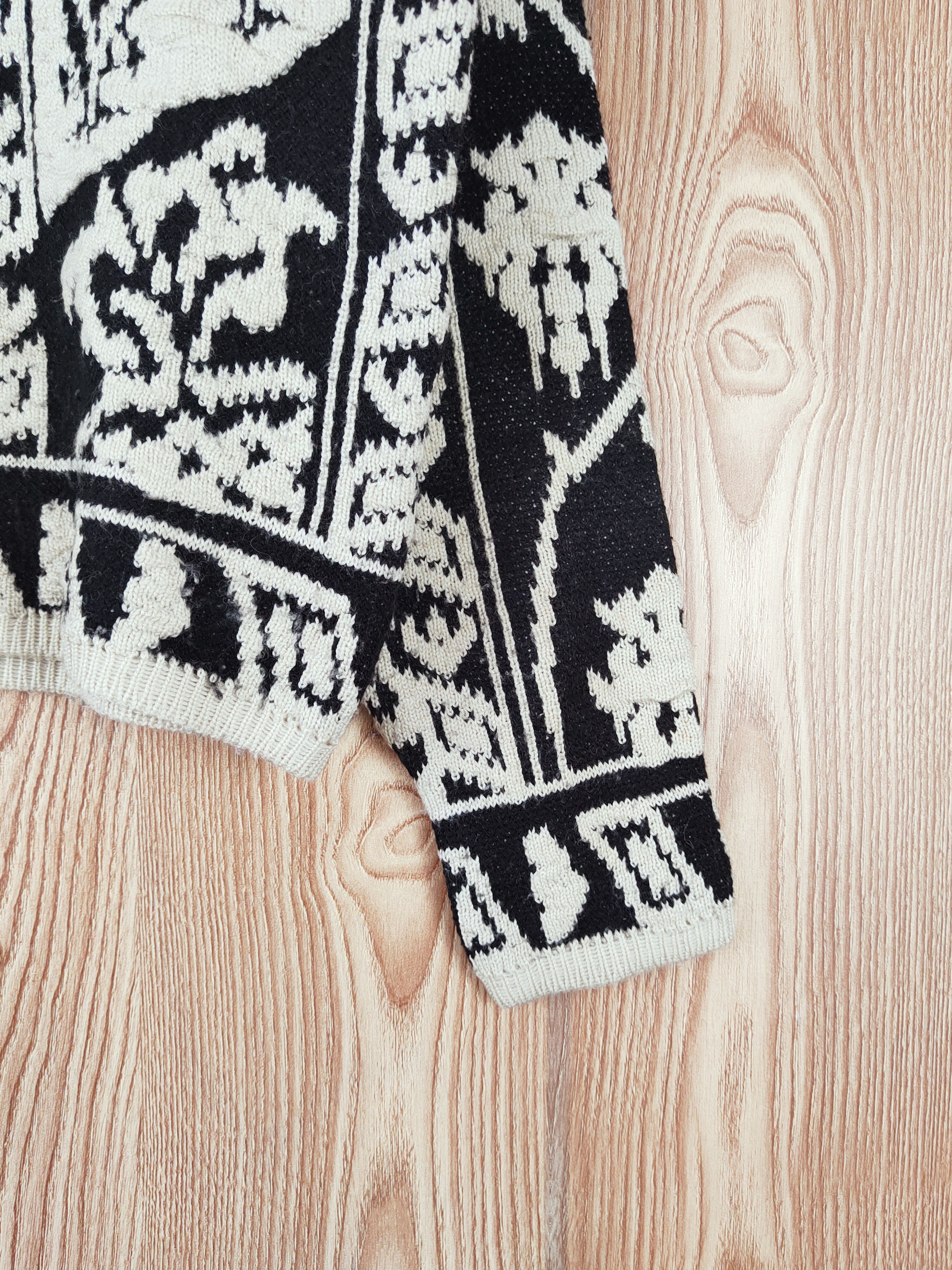 Japanese Brand × Vintage Pleuvoir Black Cream Knitwear Sweatshirts #W031 Size US S / EU 44-46 / 1 - 6 Thumbnail