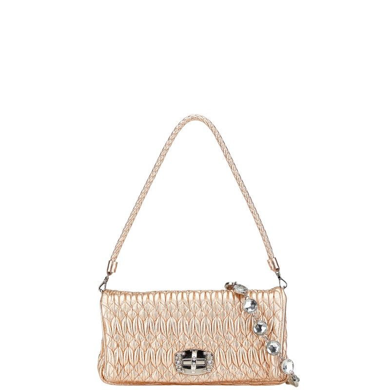 Miu Miu Miu Miu Nappa Crystal Matelassé Handbag 5BD233 Leather Handbag 5BD233