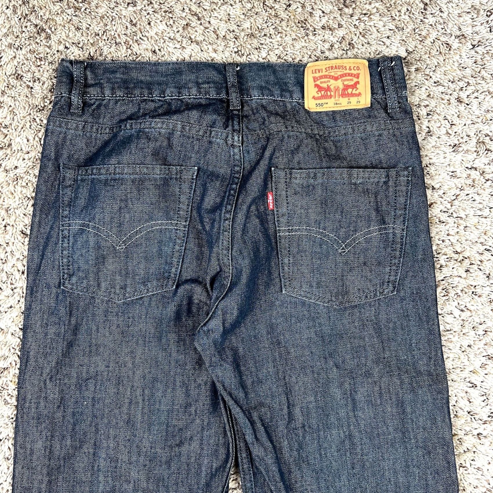 Levi's Levi's 550 Jeans Straight Blue Dark Wash 31x29 Mens Denim Cotton Relaxed Regular 18 Reg Vintage: No Size US 31 - 4 Thumbnail