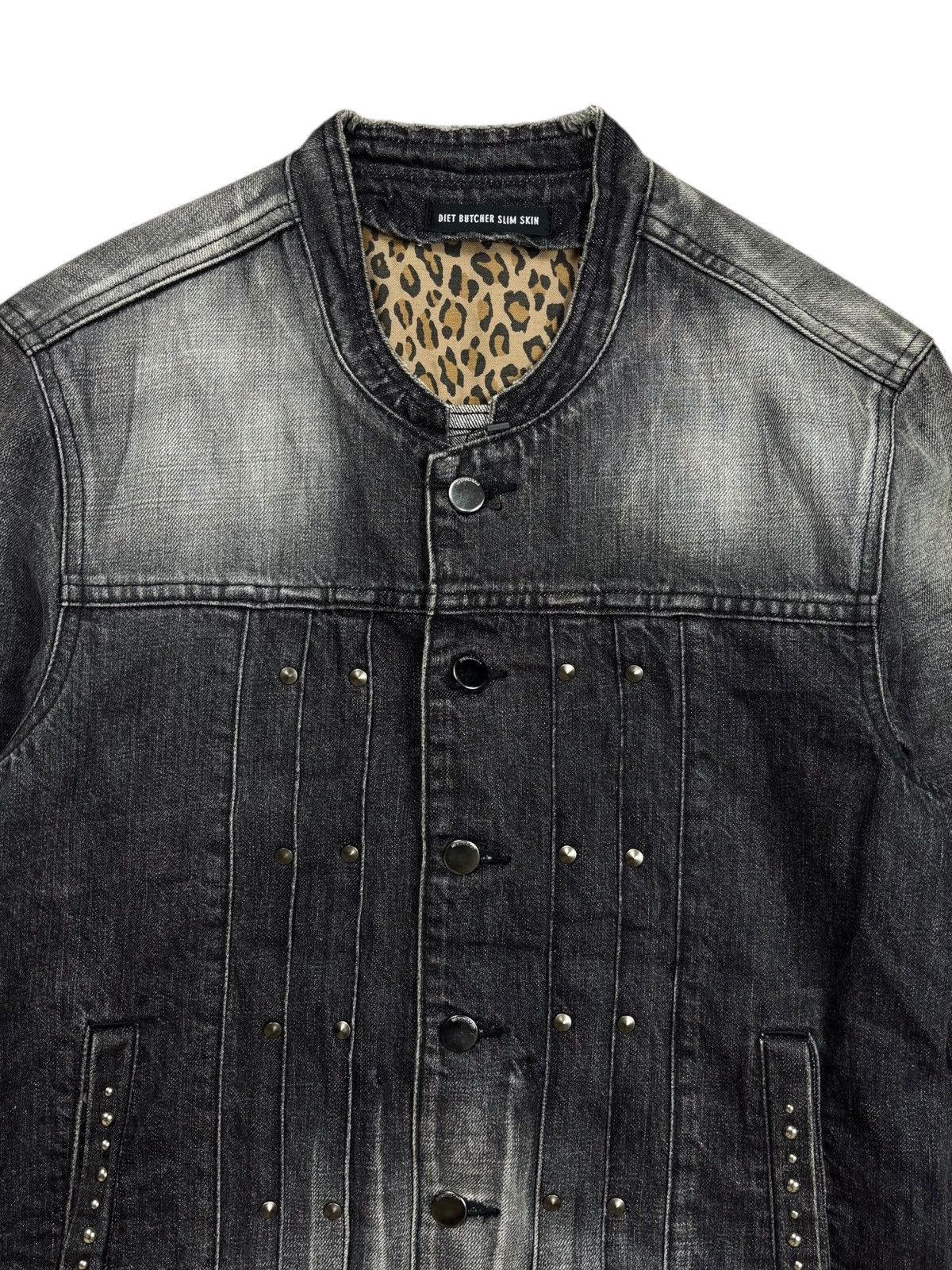 Diet Butcher Slim Skin 2000s DBSS - Colarless Vkei Style Denim Jacket Size US M / EU 48-50 / 2 - 5 Thumbnail