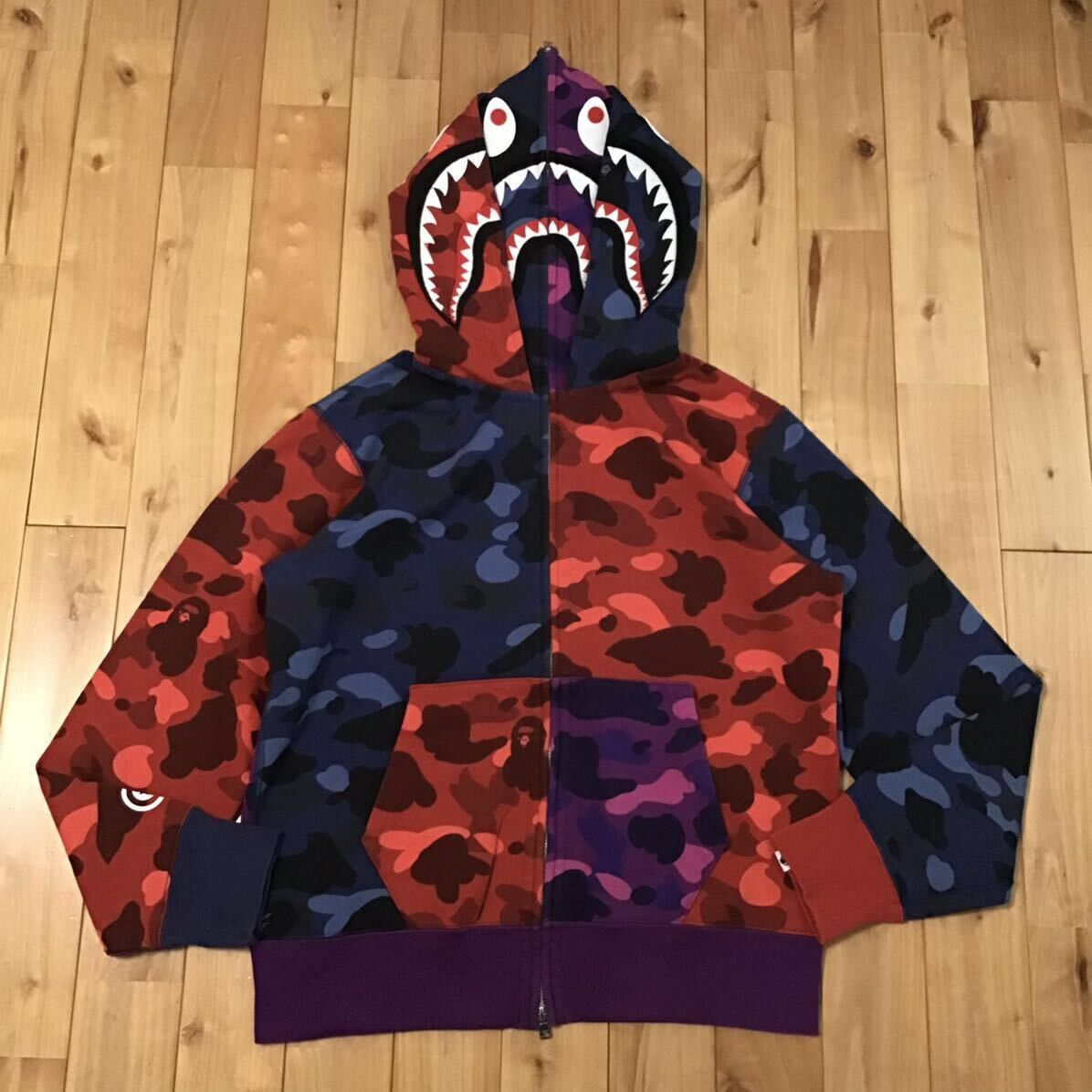 Bape BAPE Double Shark full zip Hoodie Crazy Camo a bathing ape Grailed