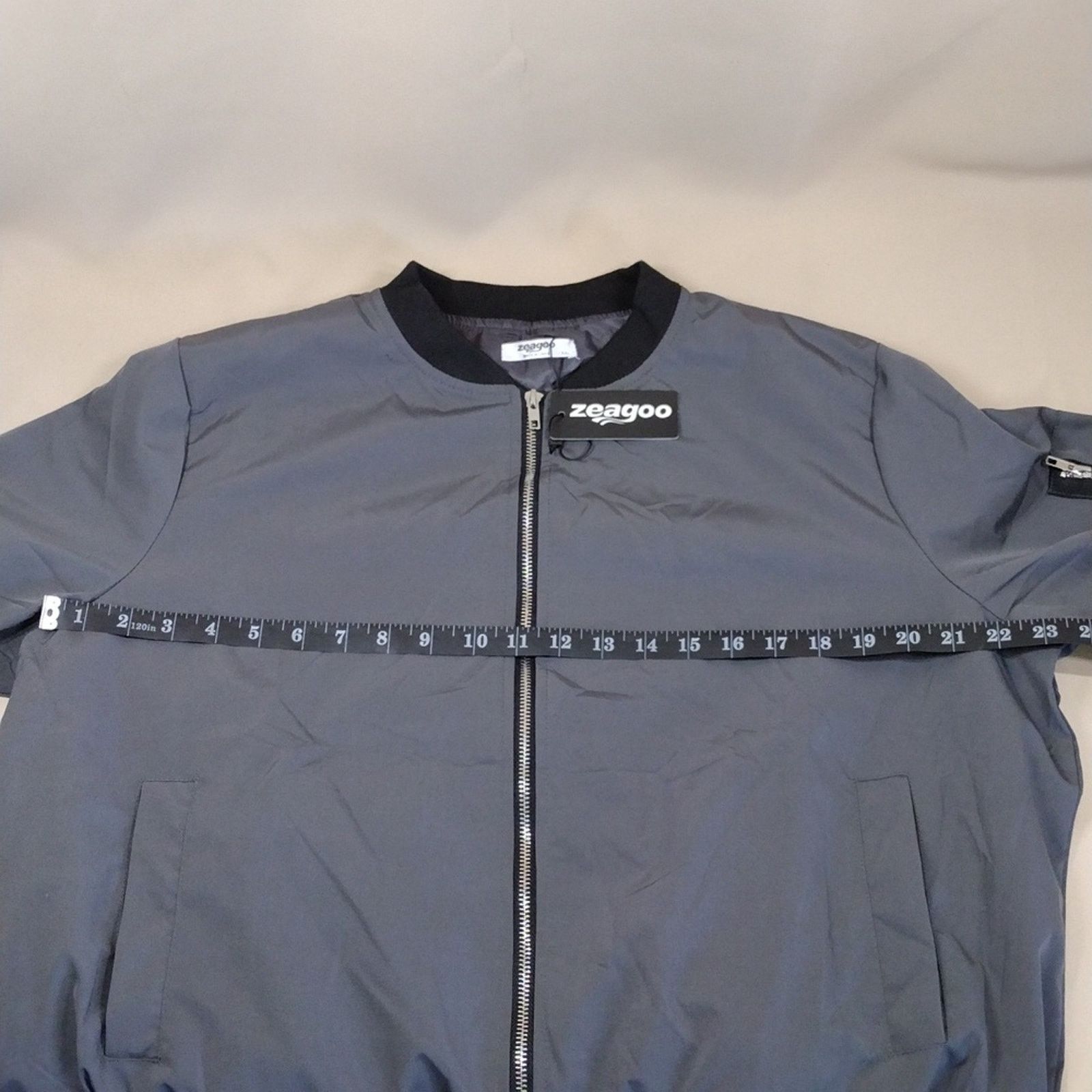 Zeagoo NWT Zeagoo Gray Polyester Outdoor Men's Wind Bomber Jacket Size US XXL / EU 58 / 5 - 7 Thumbnail