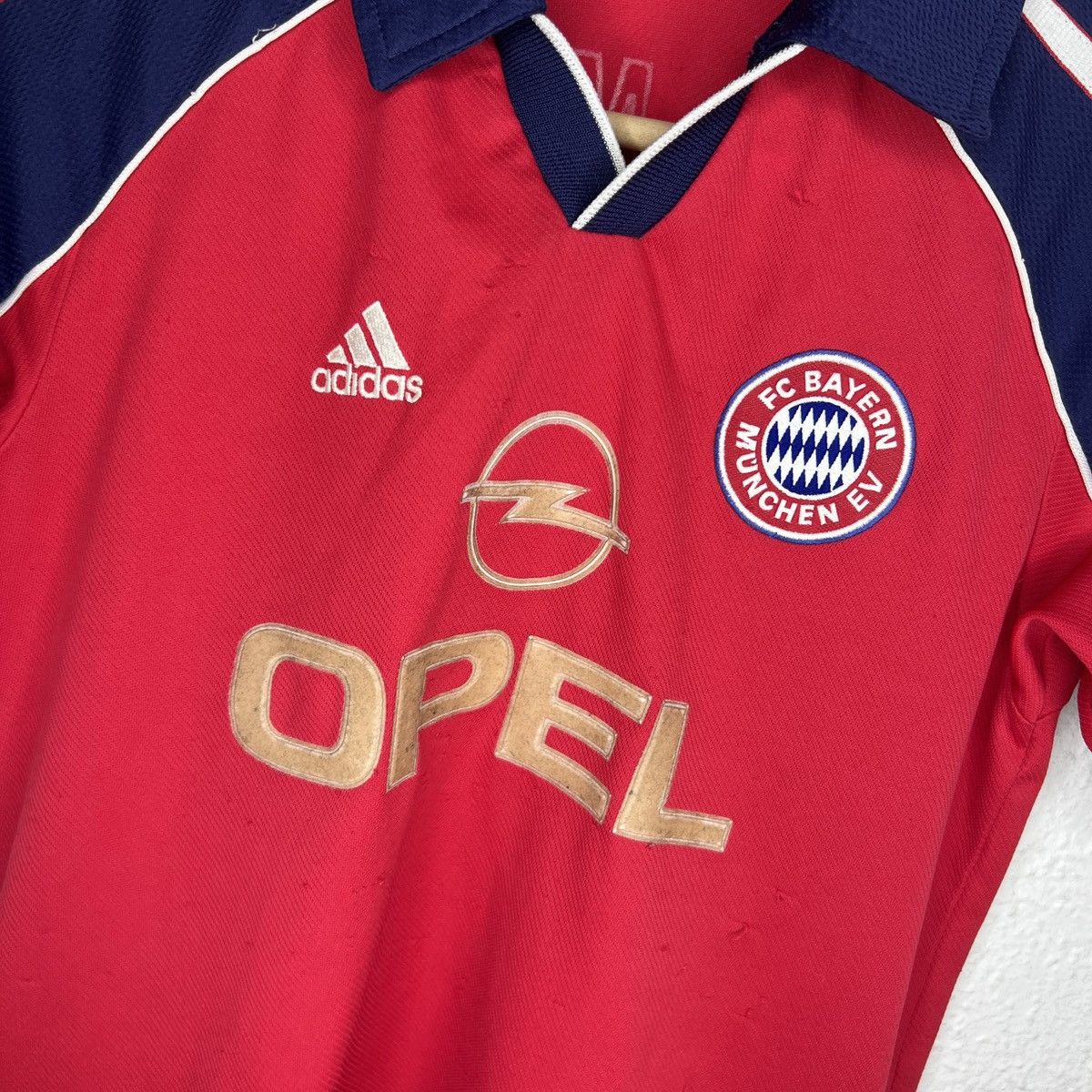 Adidas × Vintage Vintage Adidas Bayern Munich Navy Red Jersey 90s Tshirt Kit Size US XS / EU 42 / 0 - 4 Thumbnail
