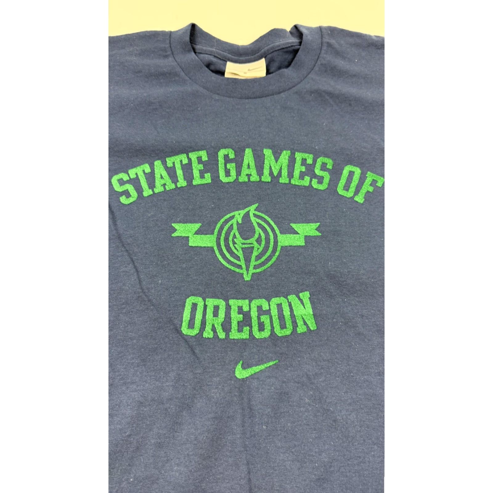 Nike VINTAGE Nike State Games Oregon Shirt Mens Small Navy Blue 2004 2000s Graphic Print Short Sleeve Crew Neck Sports Event Mens Size US S / EU 44-46 / 1 - 3 Thumbnail
