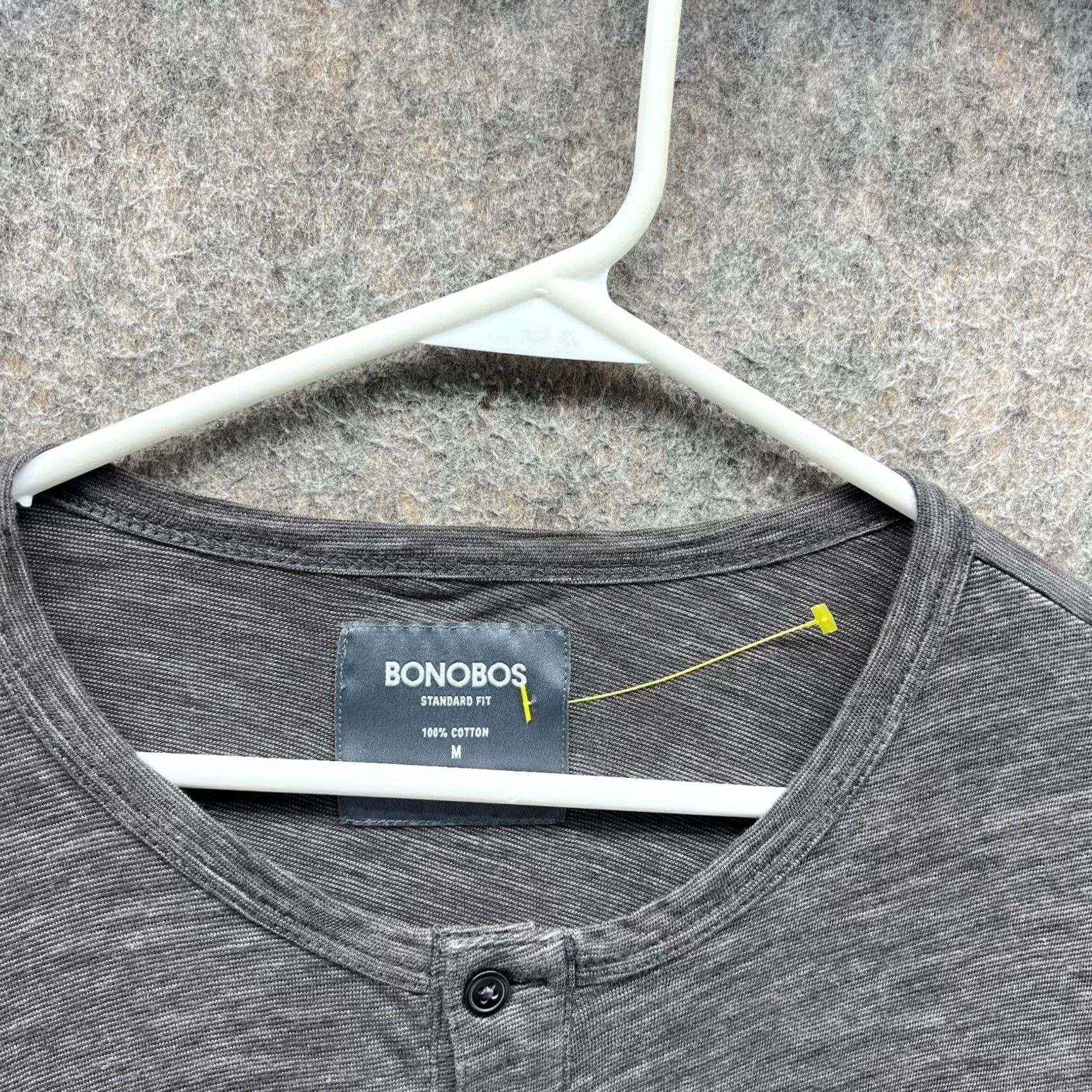 Bonobos Bonobos Shirt Men Medium Heather Gray Henley Fleece Cotton Logo Pullover Shirt Sweatshirt Size US M / EU 48-50 / 2 - 7 Thumbnail