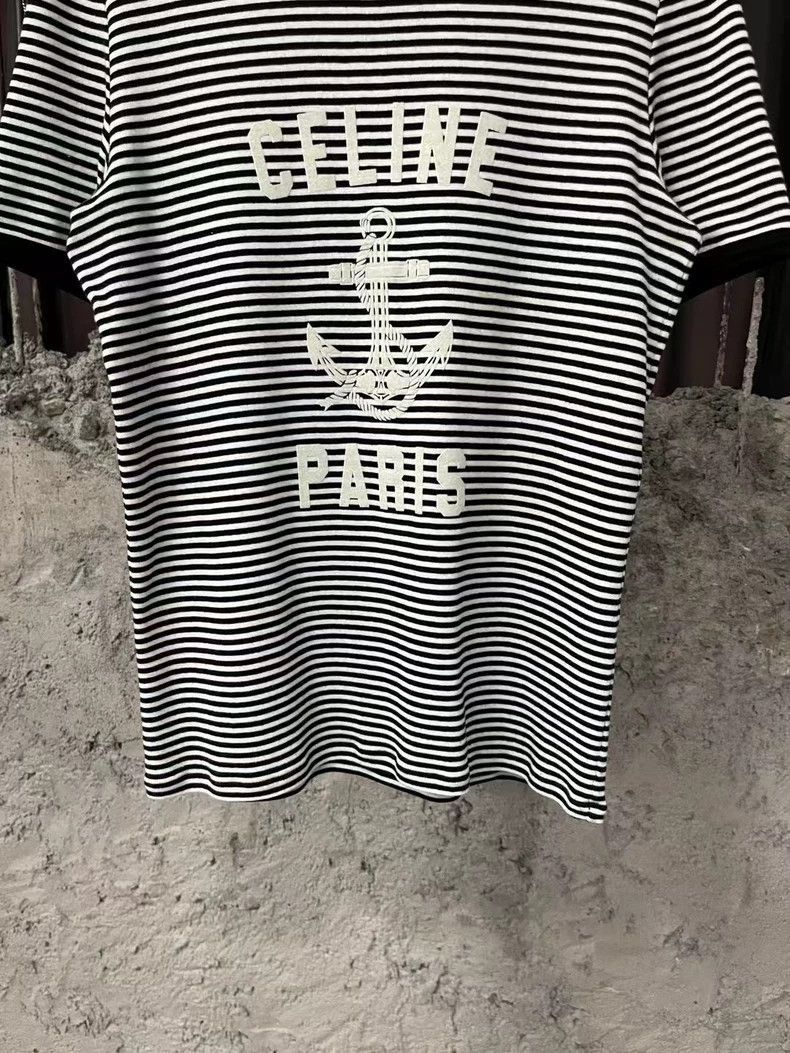 Celine Celine Striped Anchor Short Sleeve Shirt Size US S / EU 44-46 / 1 - 4 Thumbnail