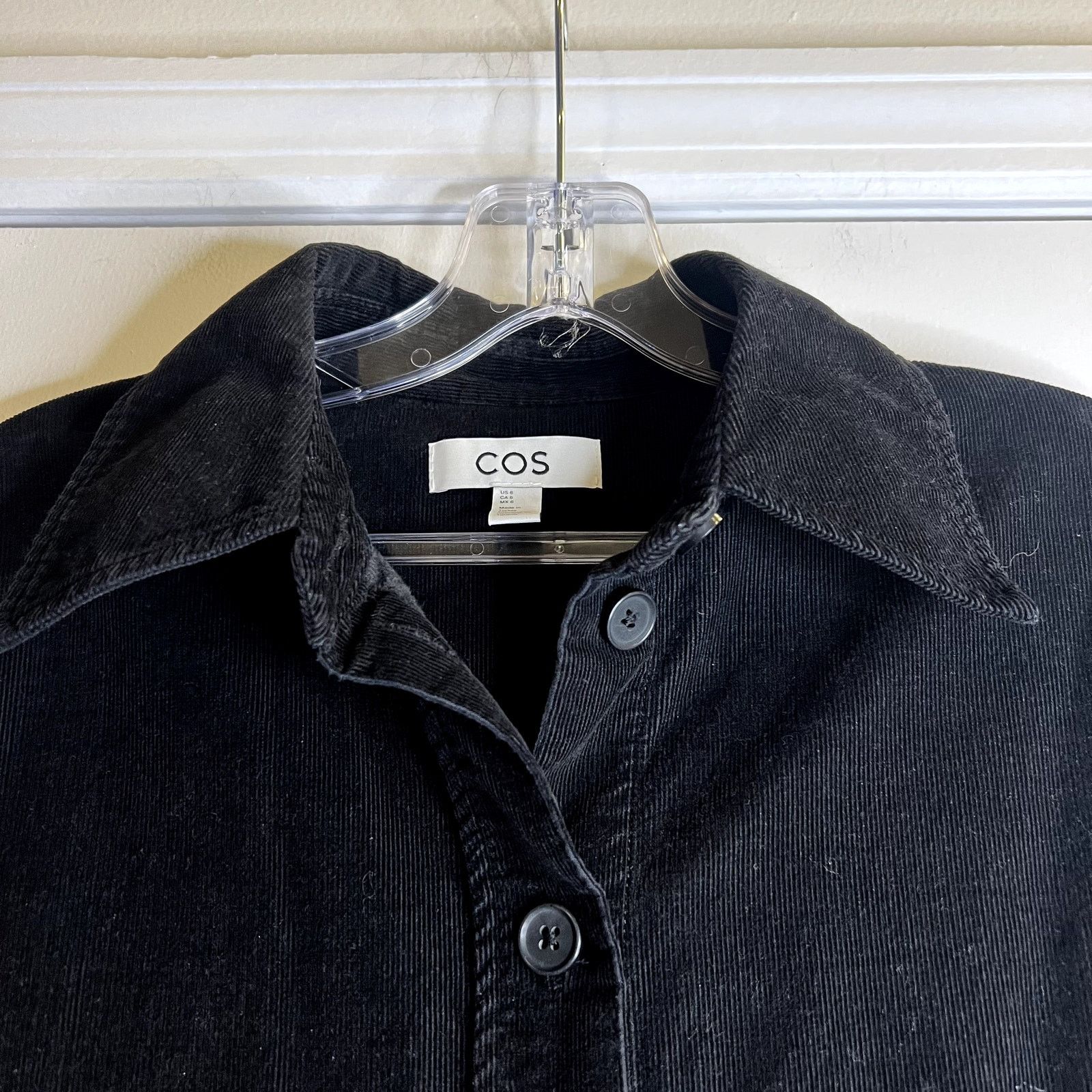 Cos Cos Corduroy Button Down Long Sleeve Shirt Dress in Black Size M / US 6-8 / IT 42-44 - 5 Thumbnail