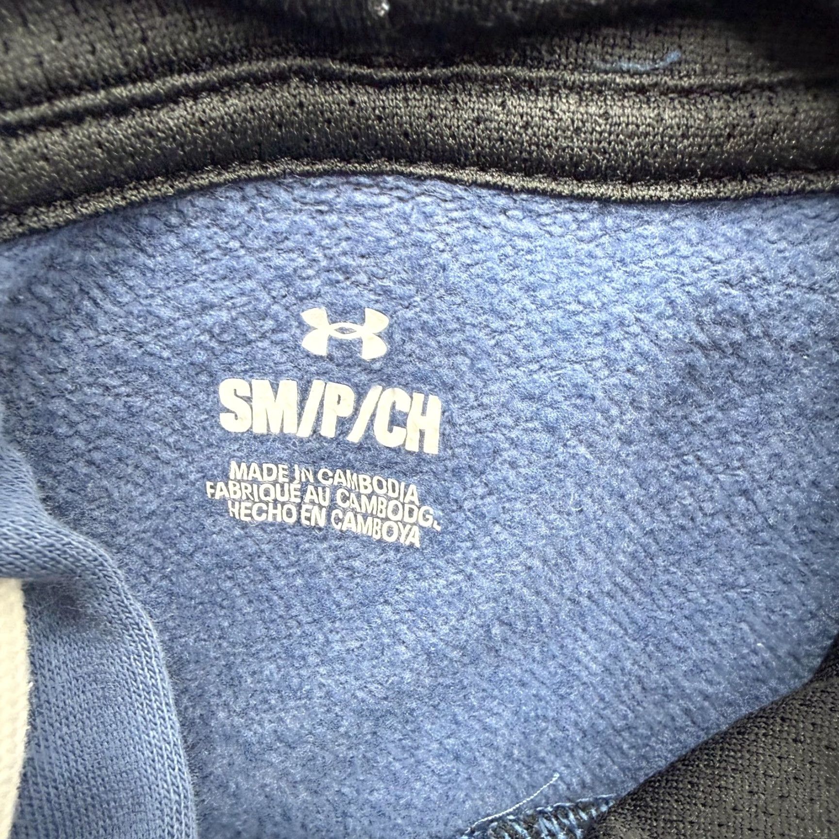 Under Armour Under Armour Hoodie Mens Small Blue Pullover Fleece Patch Logo Shoulder Panels Crew Neck Pocket Size US S / EU 44-46 / 1 - 3 Thumbnail
