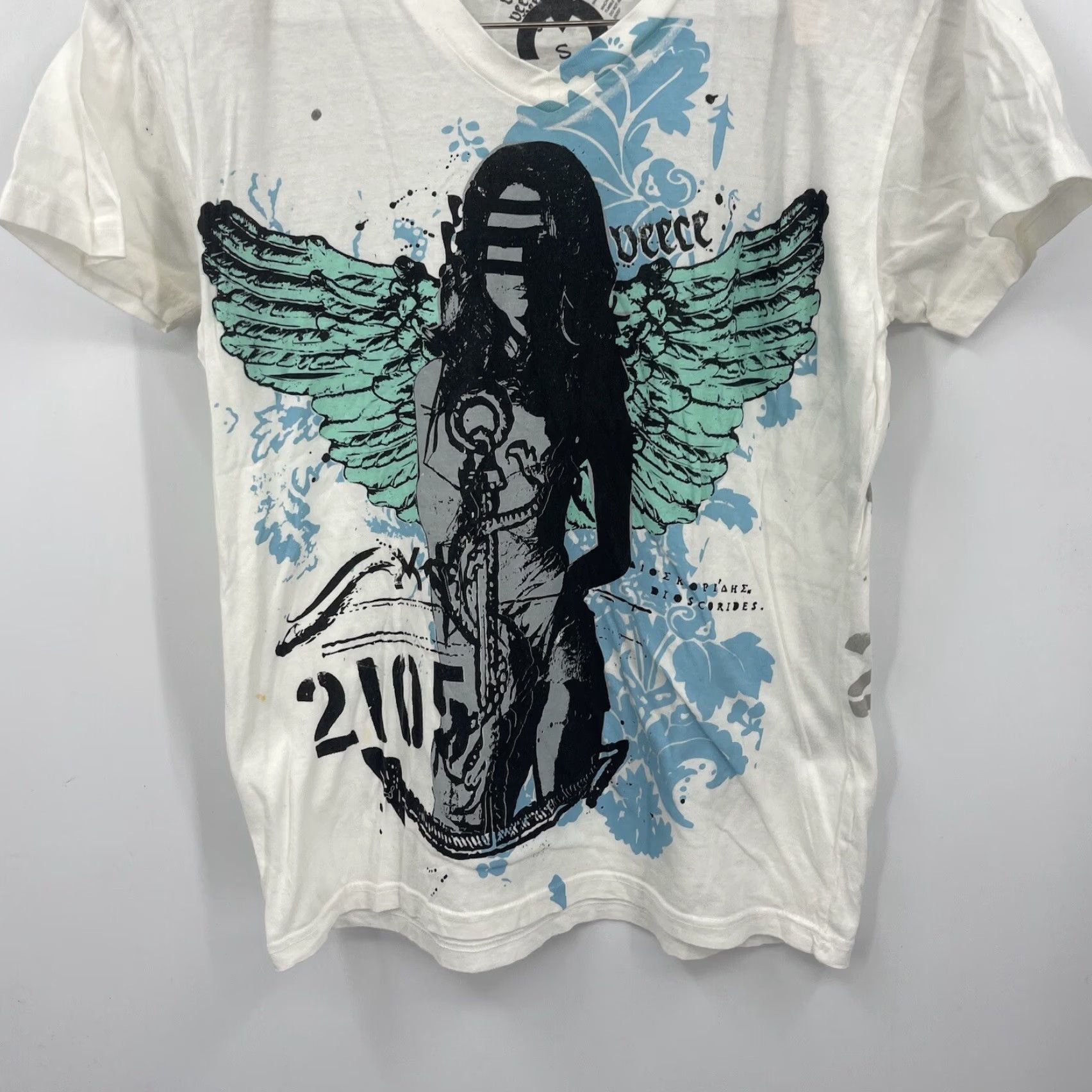 Vintage VINTAGE Veece T-Shirt Mens Small White Graphic Angel Fairy 1980s Cotton Shirt Adult Small Angel Fairy Mens Size US S / EU 44-46 / 1 - 4 Thumbnail