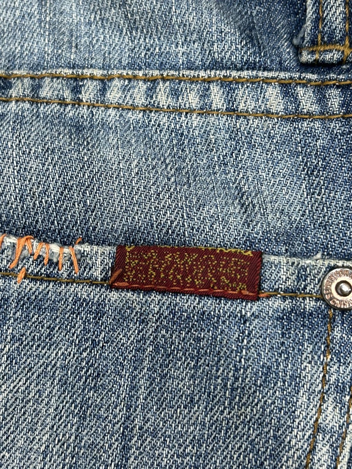 Japanese Brand × Le Grande Bleu (L.G.B.) Man Seven of Kind USA Made Washed Blue Embellishment Pocket Size US 29 - 13 Thumbnail