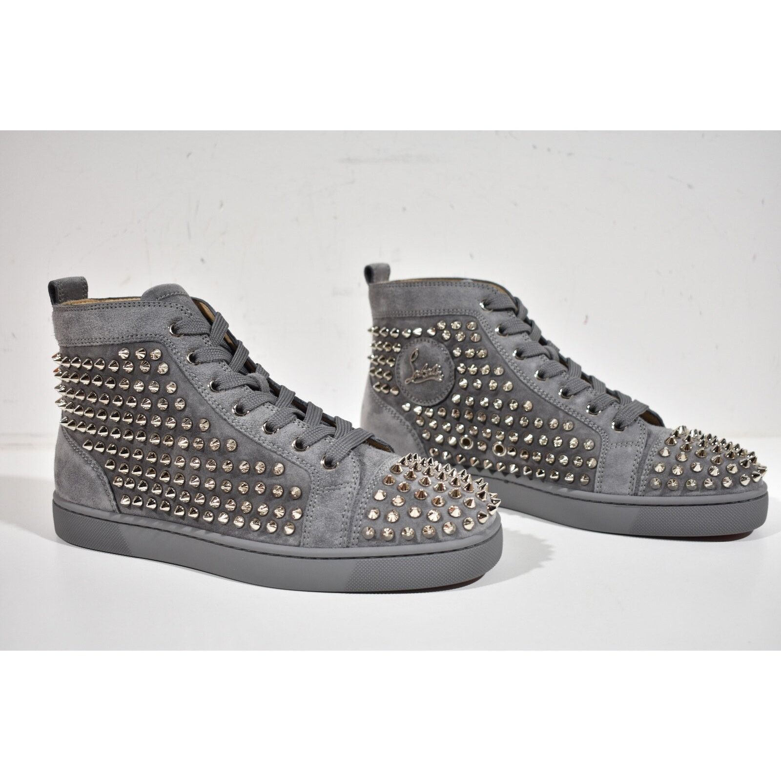 Christian Louboutin Christian Louboutin Men Louis Flat Shadow Grey Suede Spike Size US 6 / EU 39 - 3 Thumbnail