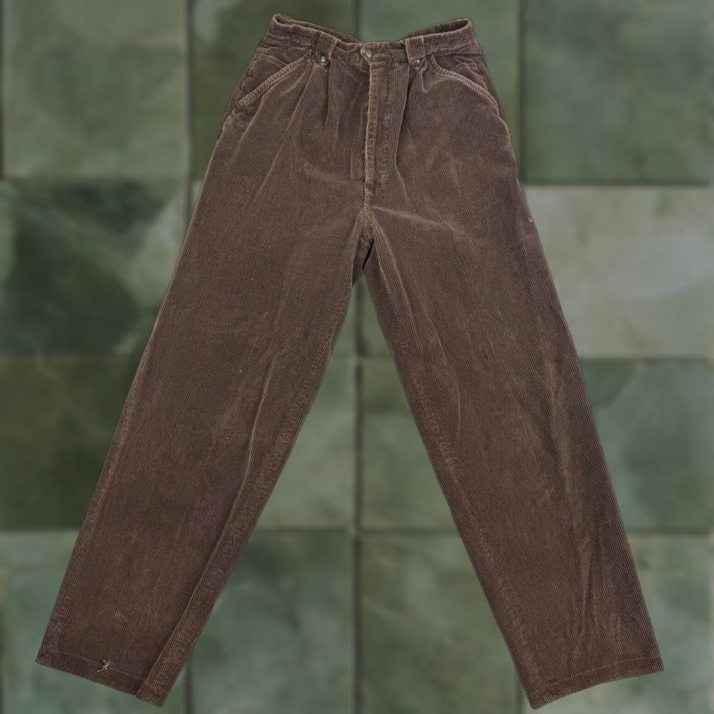 Vintage Vintage Skiva Corduroy Pants Womens 11/12 Brown Classic Hipster 1970s Disco Size 32" / US 10 / IT 46 - 1 Thumbnail