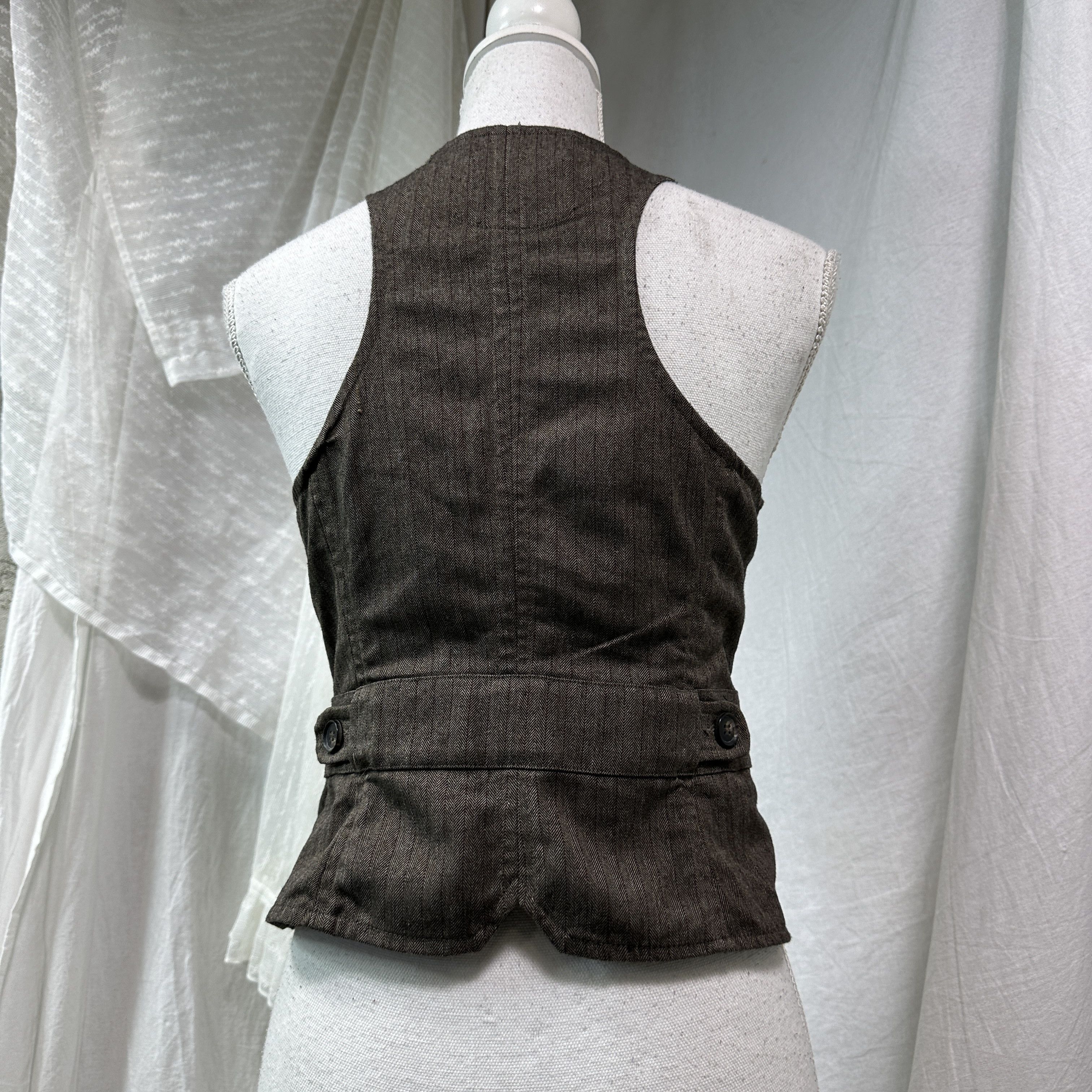 Vintage Vintage Avant Garde Office Siren Pinstripe Vest Y2K Size M / US 6-8 / IT 42-44 - 5 Thumbnail