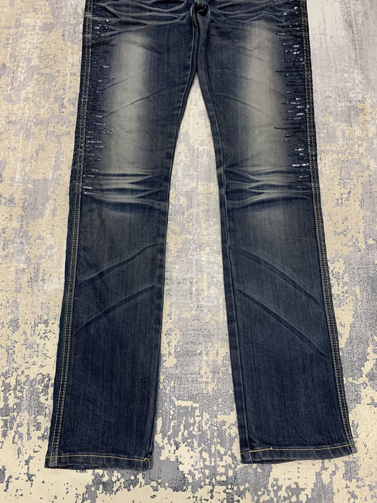 If Six Was Nine × Le Grande Bleu (L.G.B.) × Tornado Mart Japanese Brand JDZM Tornado Mart Style Lace Jeans 30x32 Size 30" / US 8 / IT 44 - 4 Thumbnail