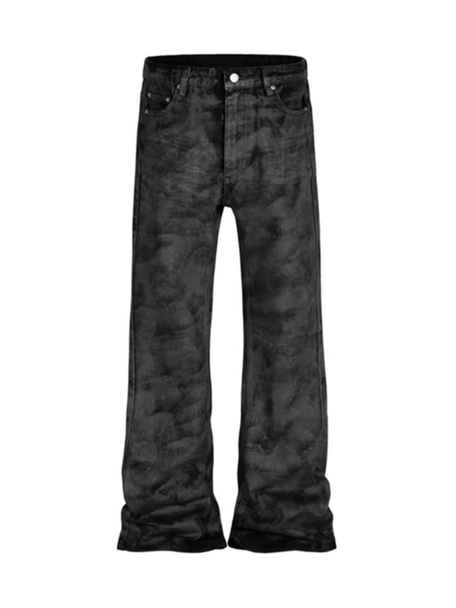 Japanese Brand × Jean High street vintage washed and coated micro flared jeans Size US 33 - 5 Thumbnail