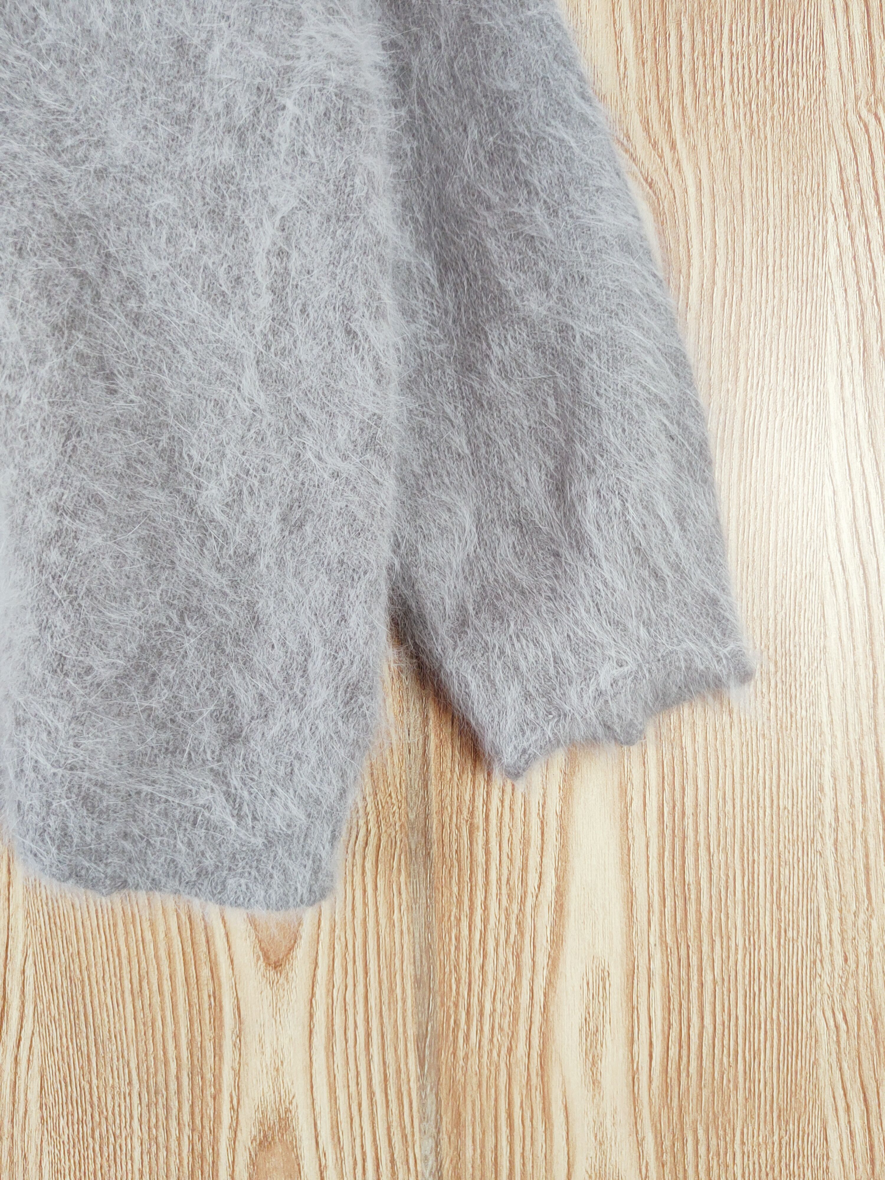 Japanese Brand Japan Gray Shag Shaggy Fur Mohair Knitwear #W770 Size US L / EU 52-54 / 3 - 6 Thumbnail