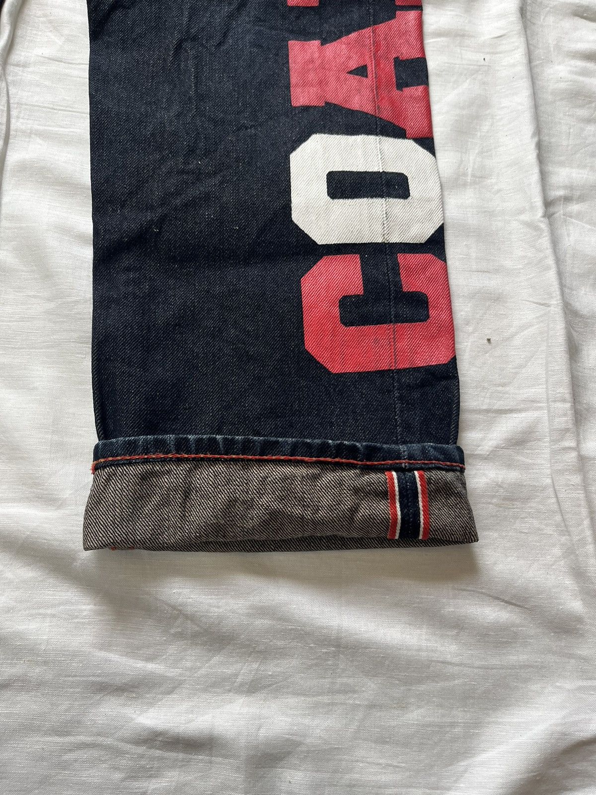 If Six Was Nine × Japanese Brand Selvedge Co & Lu Denim Jeans Motor Racing Spellout Size US 30 / EU 46 - 4 Thumbnail