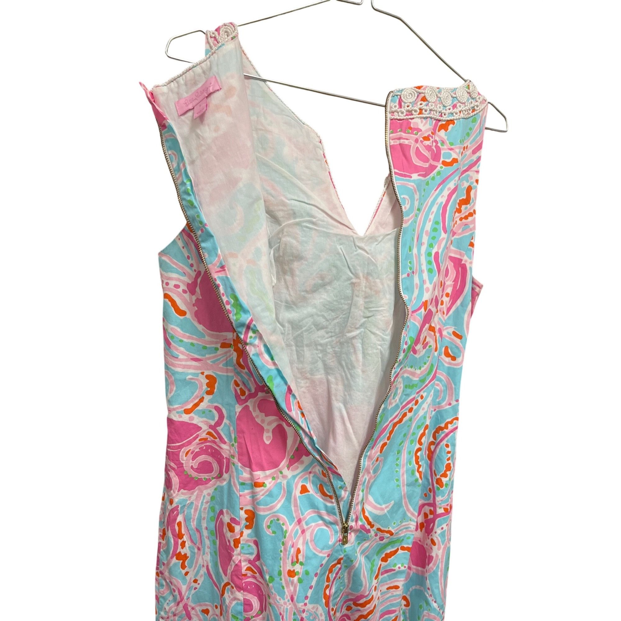 Lilly Pulitzer Lily Pulitzer wms pink aqual embroided spring summer midi dr Size M / US 6-8 / IT 42-44 - 14 Thumbnail