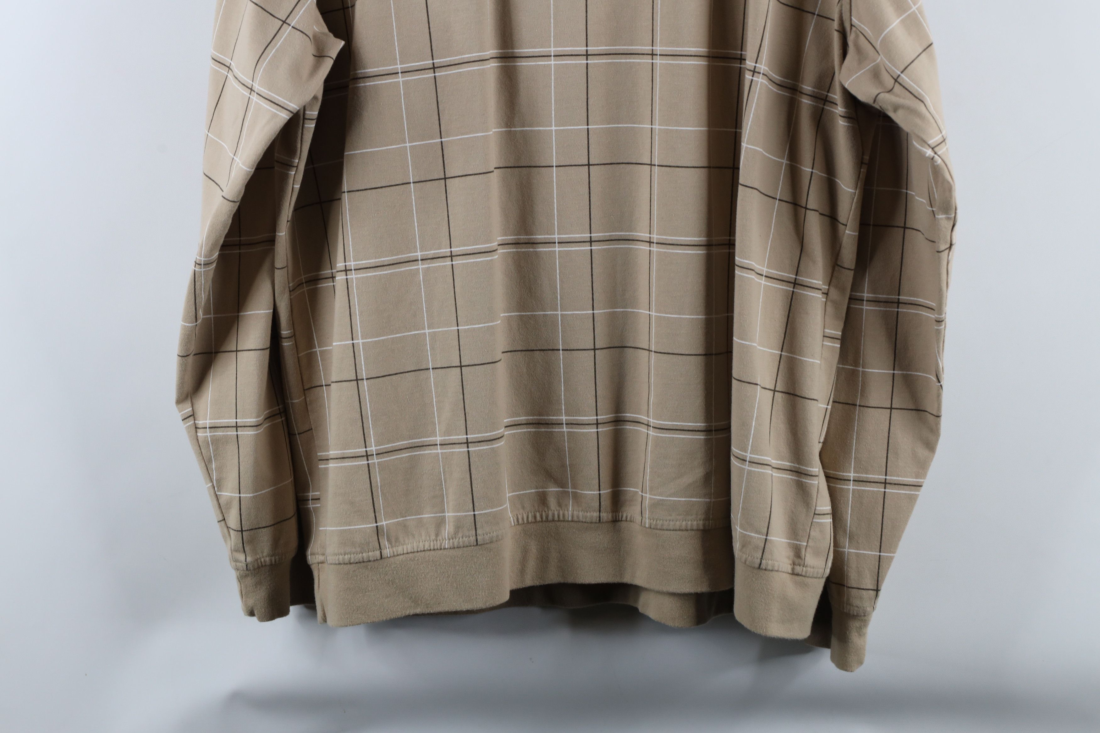 Vintage Vintage 90s Streetwear Pullover Long Sleeve Polo Shirt Beige Size US XL / EU 56 / 4 - 8 Thumbnail