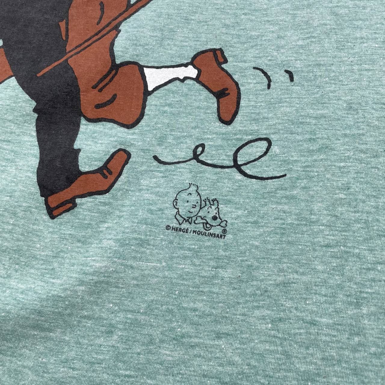 Cartoon Network Vintage 90s Tin Tin and Thompson Cartoon T Shirt Green M Size US M / EU 48-50 / 2 - 3 Thumbnail