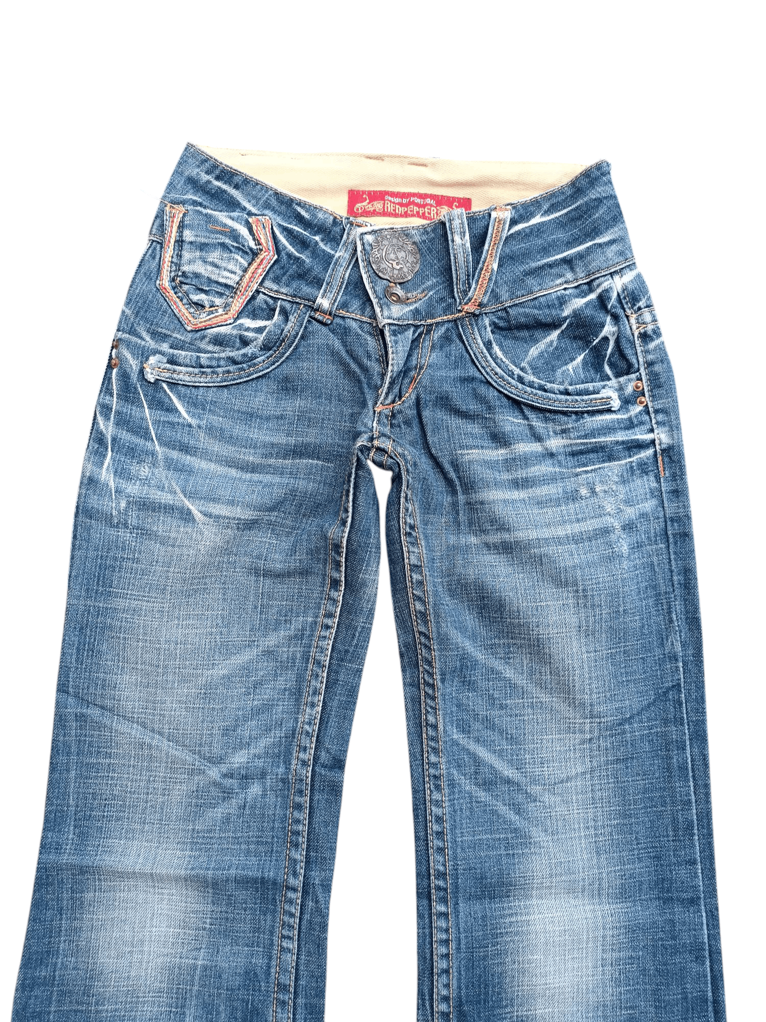 If Six Was Nine × Japanese Brand × Le Grande Bleu (L.G.B.) RedPepper RedLabel Flare Distressed Whiskers Faded DenimE243 Size US 26 / EU 42 - 3 Thumbnail
