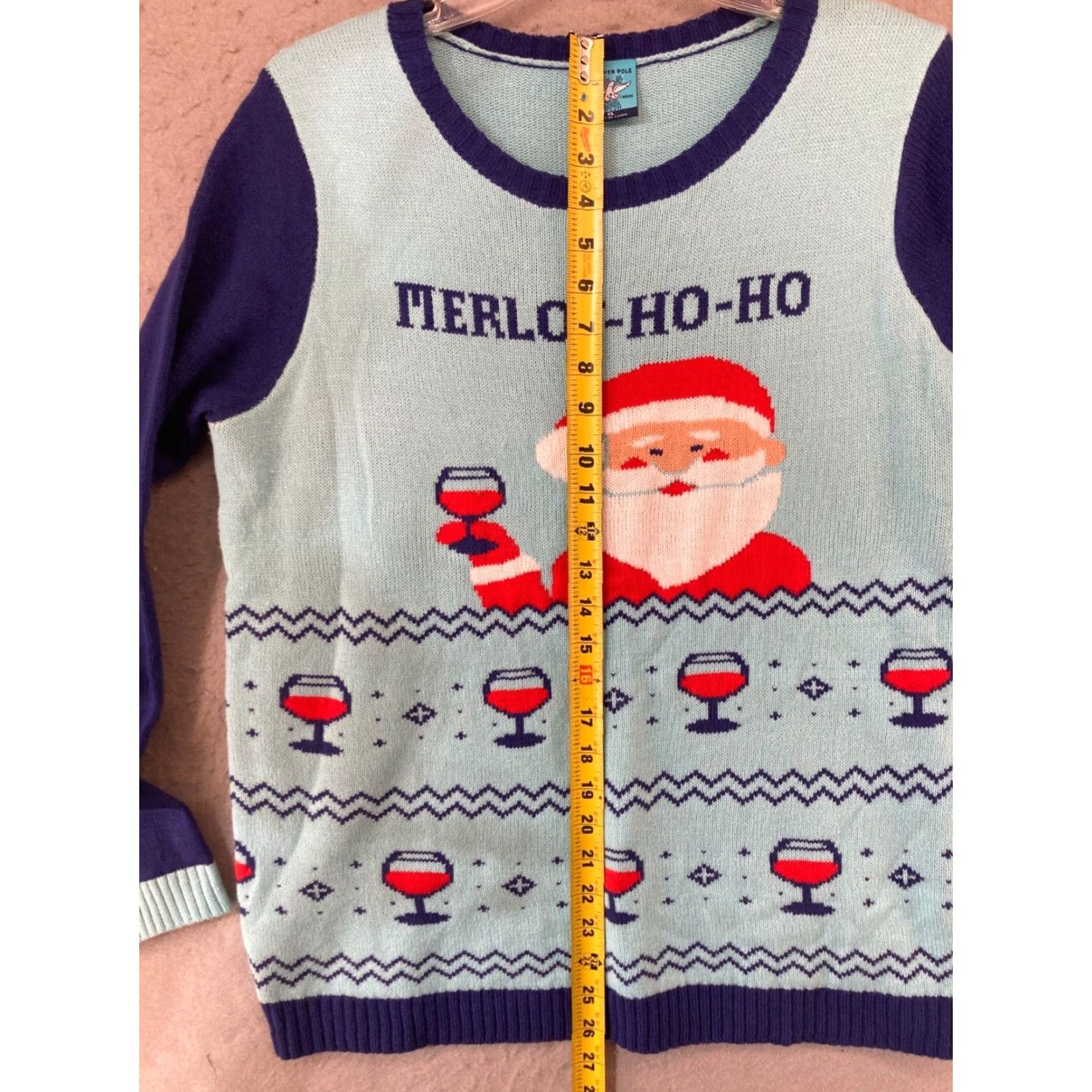 Poler Norther Pole Sweater Mens XL Blue Christmas Geometric Knit Pullover Size US XL / EU 56 / 4 - 3 Thumbnail