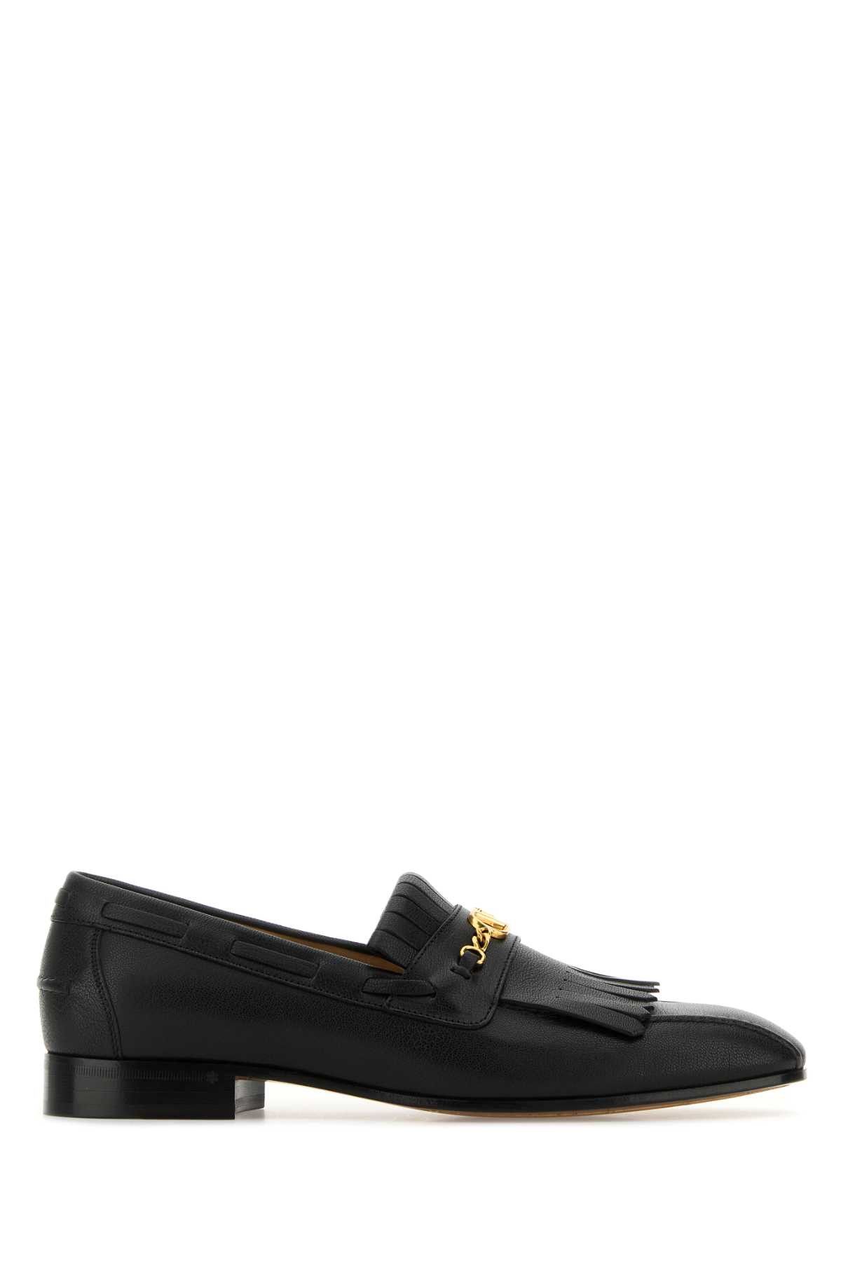 Valentino Black Leather Vlogo Signature Loafers Size US 7 / EU 40 - 1 Thumbnail