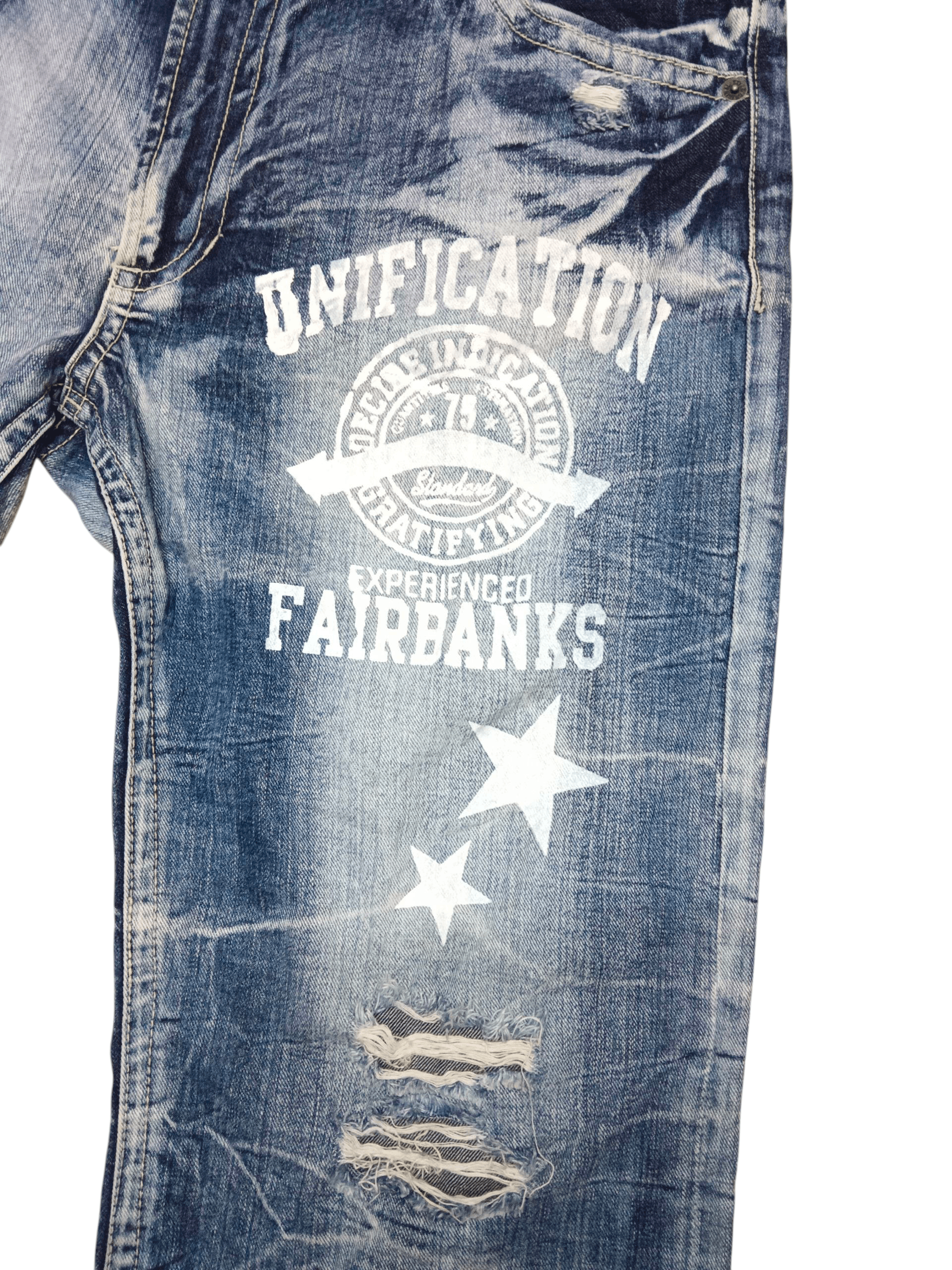 Denim & Co. 🔥FYE🔥 Patches Distressed Punk Cropped Denim Size US 37 - 4 Thumbnail