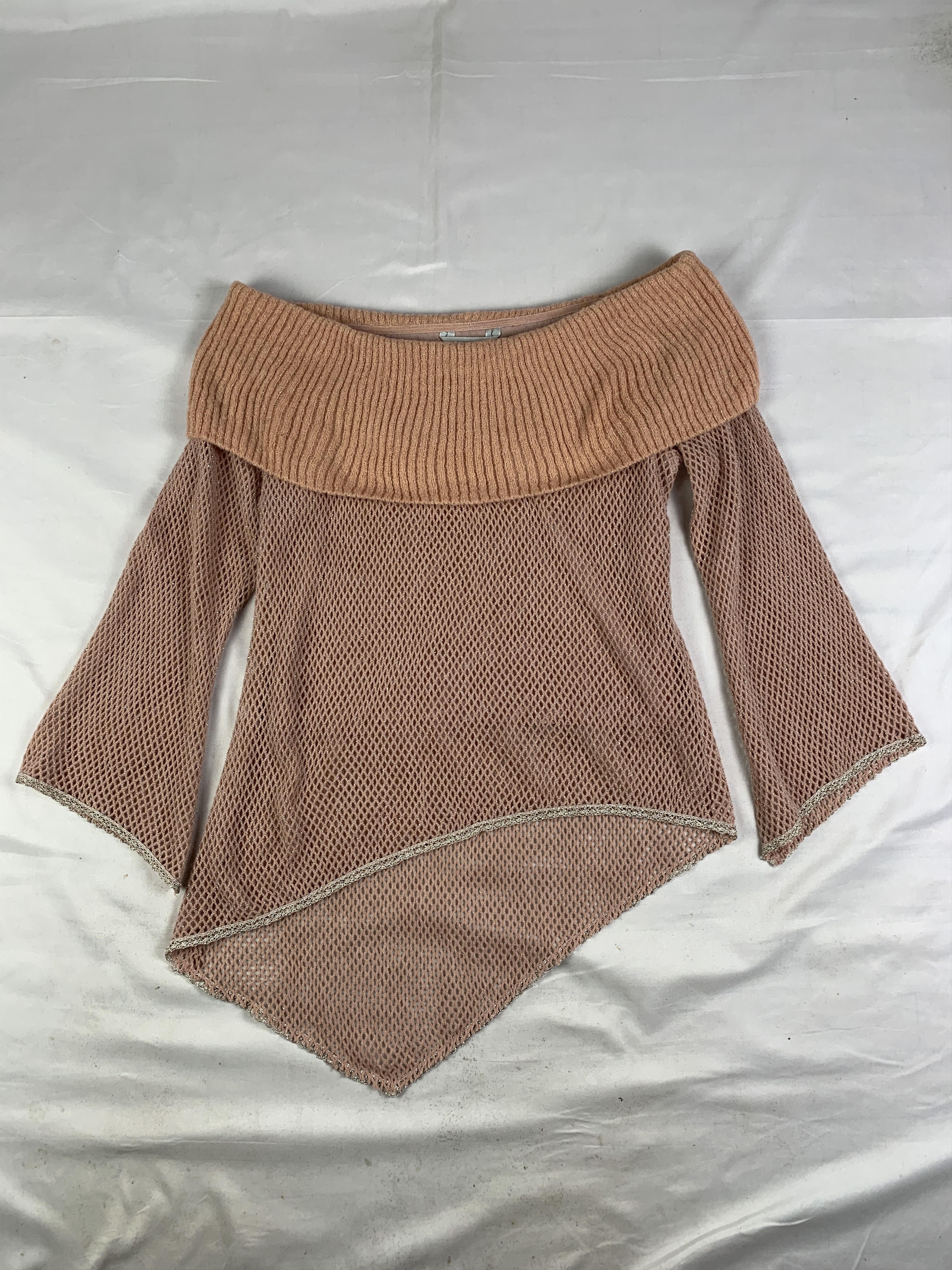 Japanese Brand Tom & Luciana Off Shoulders Asymmetrical Knitted Top (M) Size M / US 6-8 / IT 42-44 - 1 Thumbnail