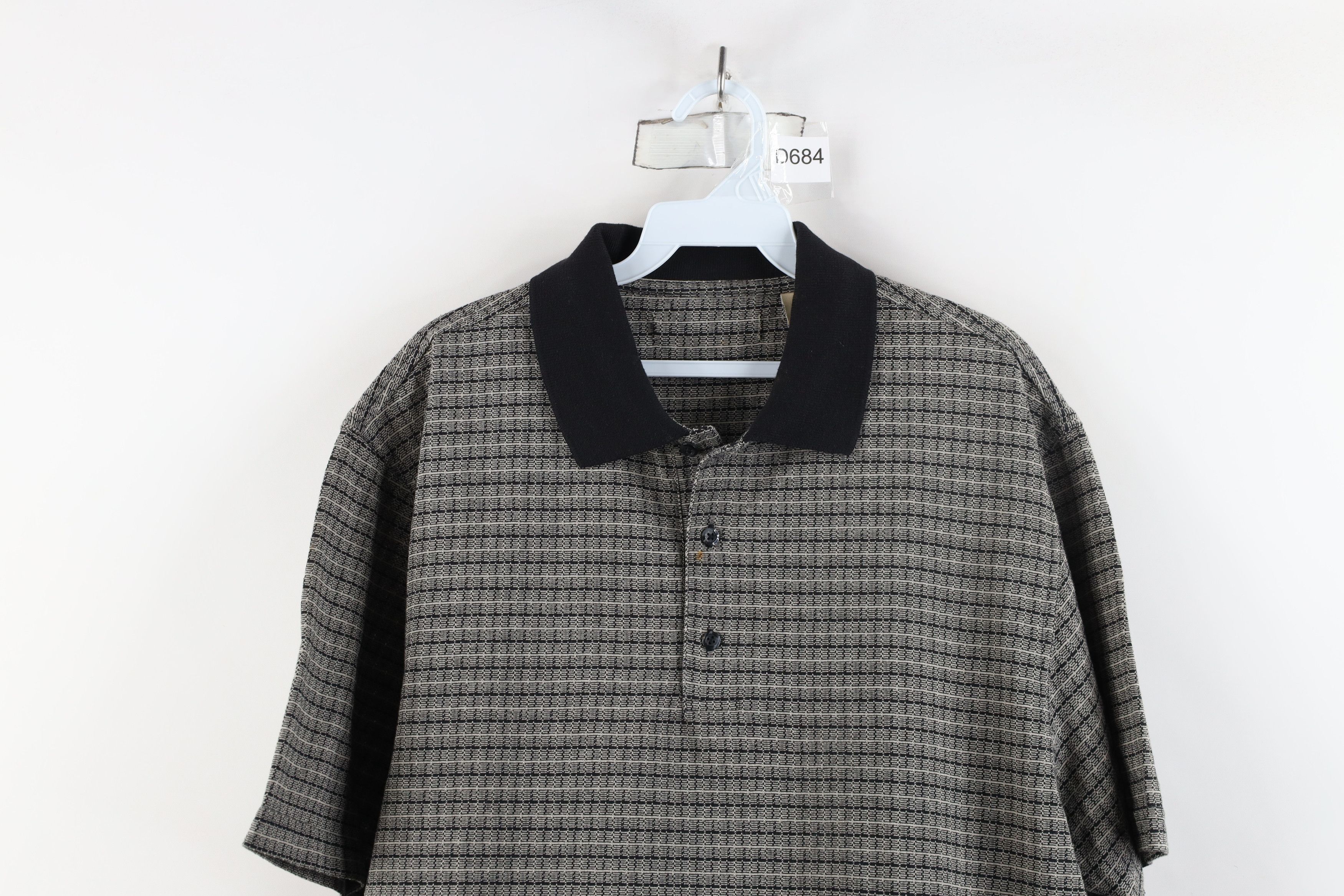 Vintage Vintage 90s Streetwear Checkered Knit Collared Golf Polo Size US L / EU 52-54 / 3 - 2 Thumbnail