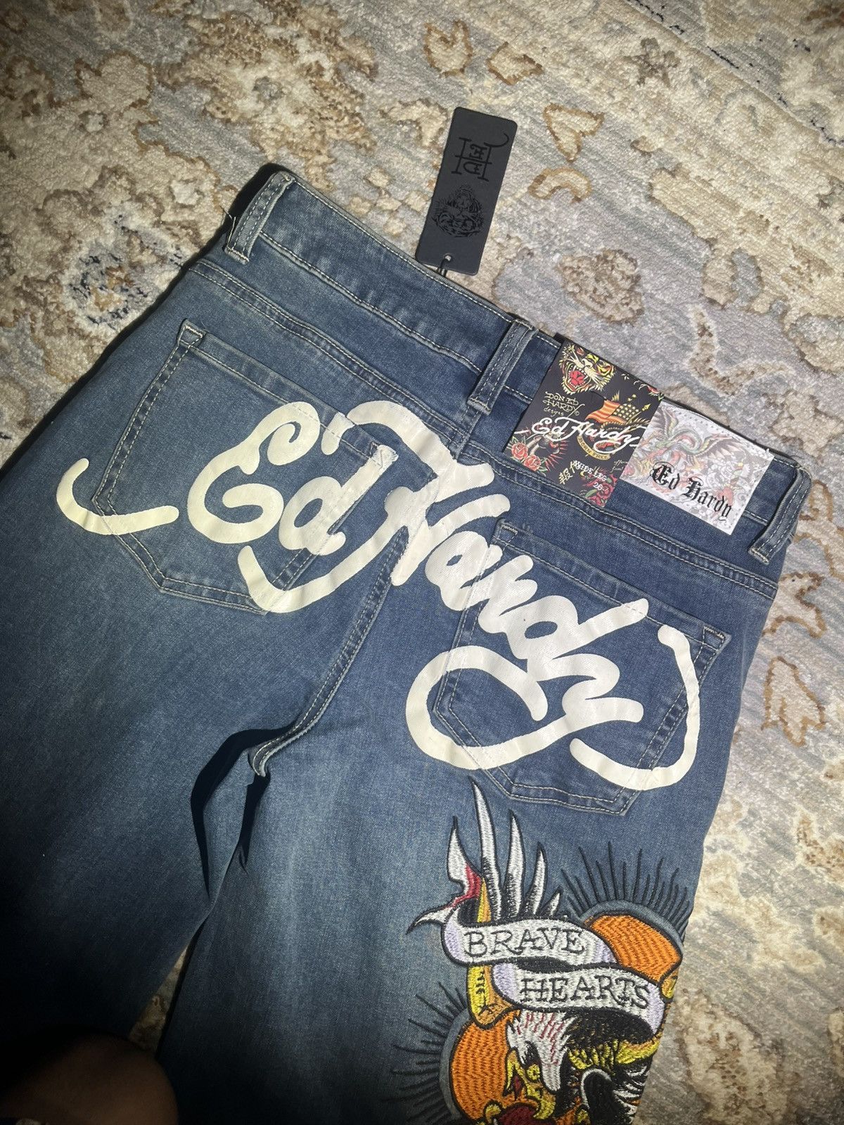 Ed Hardy ED HARDY RARE GRAPHIC BAGGY JEANS NWT 26x30 Size 26" / US 2 / IT 38 - 1 Thumbnail