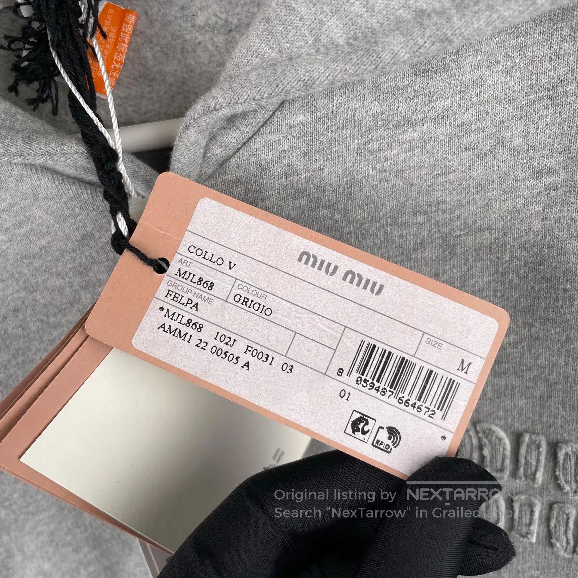 Miu Miu Miu Miu Gray navy collar long sleeve sweatshirt size M| Size US M / EU 48-50 / 2 - 4 Thumbnail