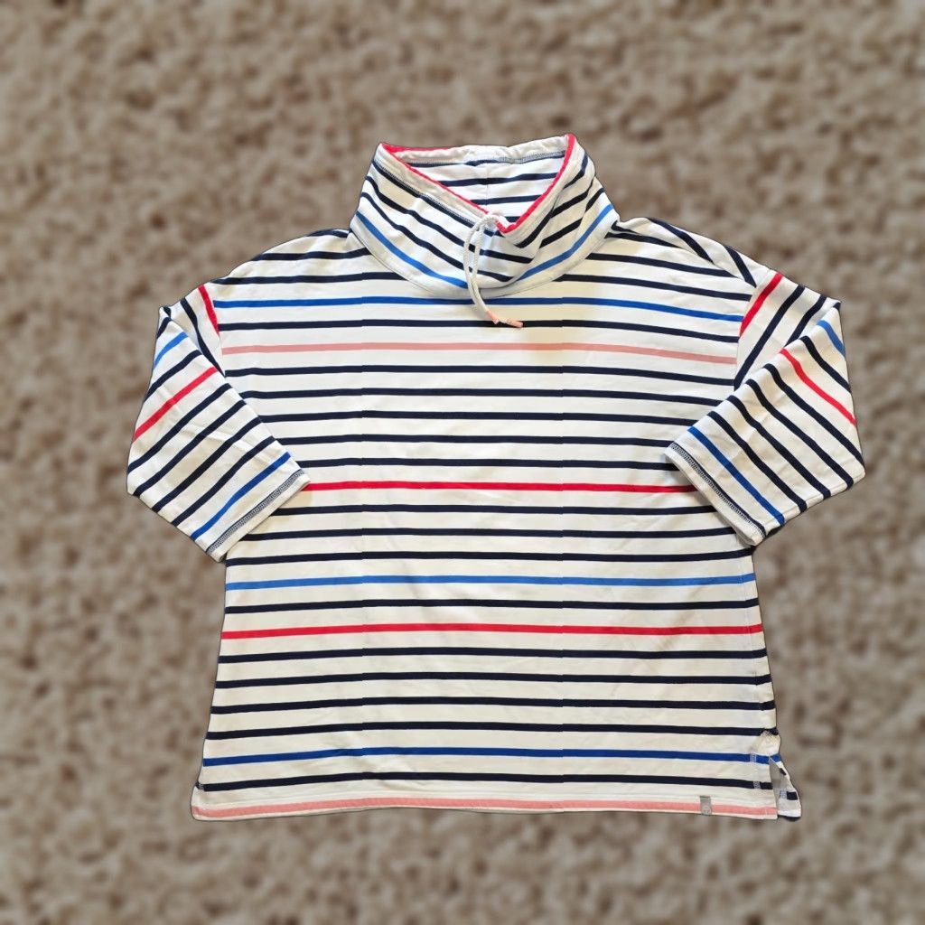 Talbots Talbots Sweater Womens XL Petite White Striped Cowl Neck Knit Long Sleeve Casual Pullover Winter Womens Size XL / US 12-14 / IT 48-50 - 1 Thumbnail